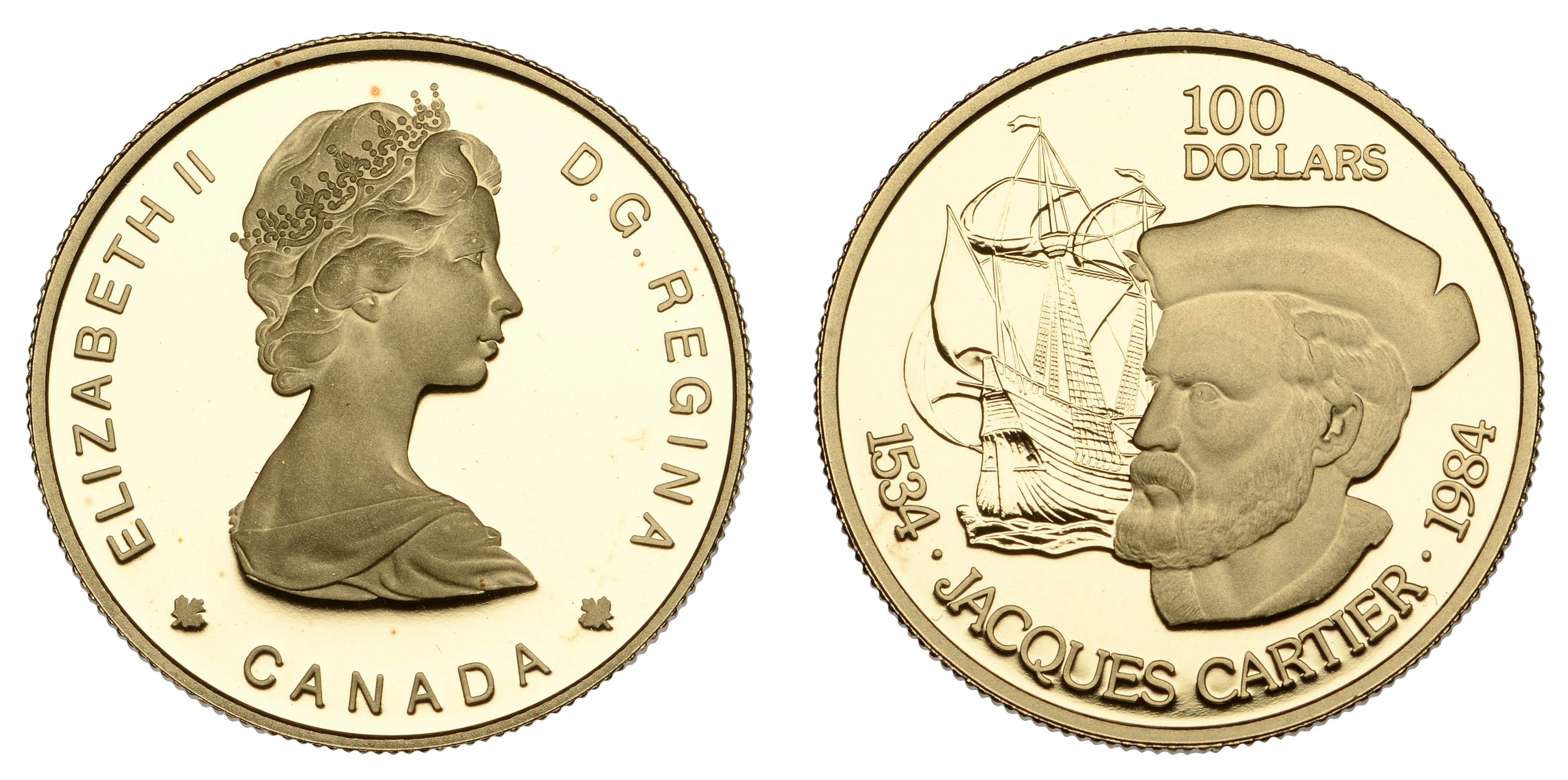 Canada, Elizabeth II, Proof 100 Dollars, 1984, 450th Anniversary of