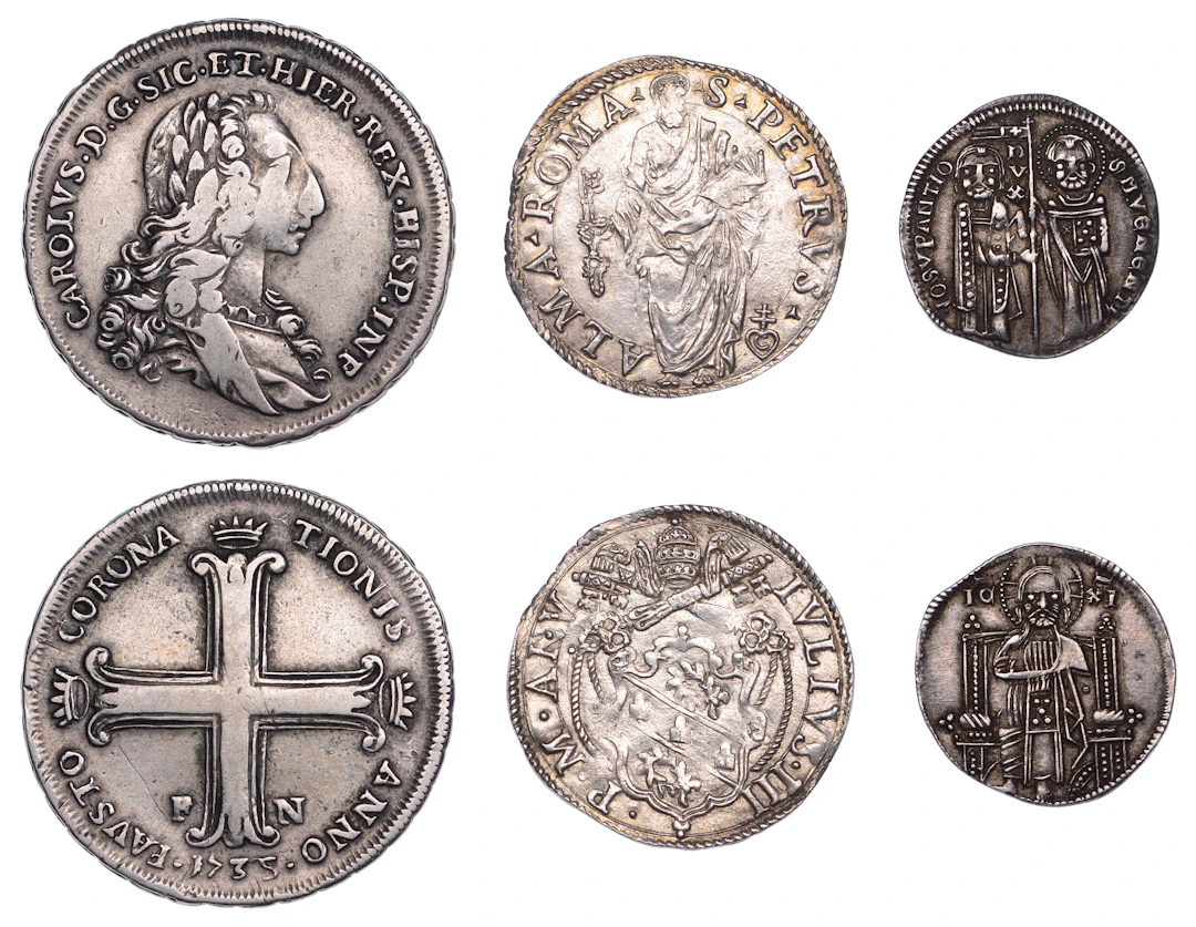Italy, PALERMO, Carlo III di Borbone, 6 Tari, 1735, Palermo (Gigante