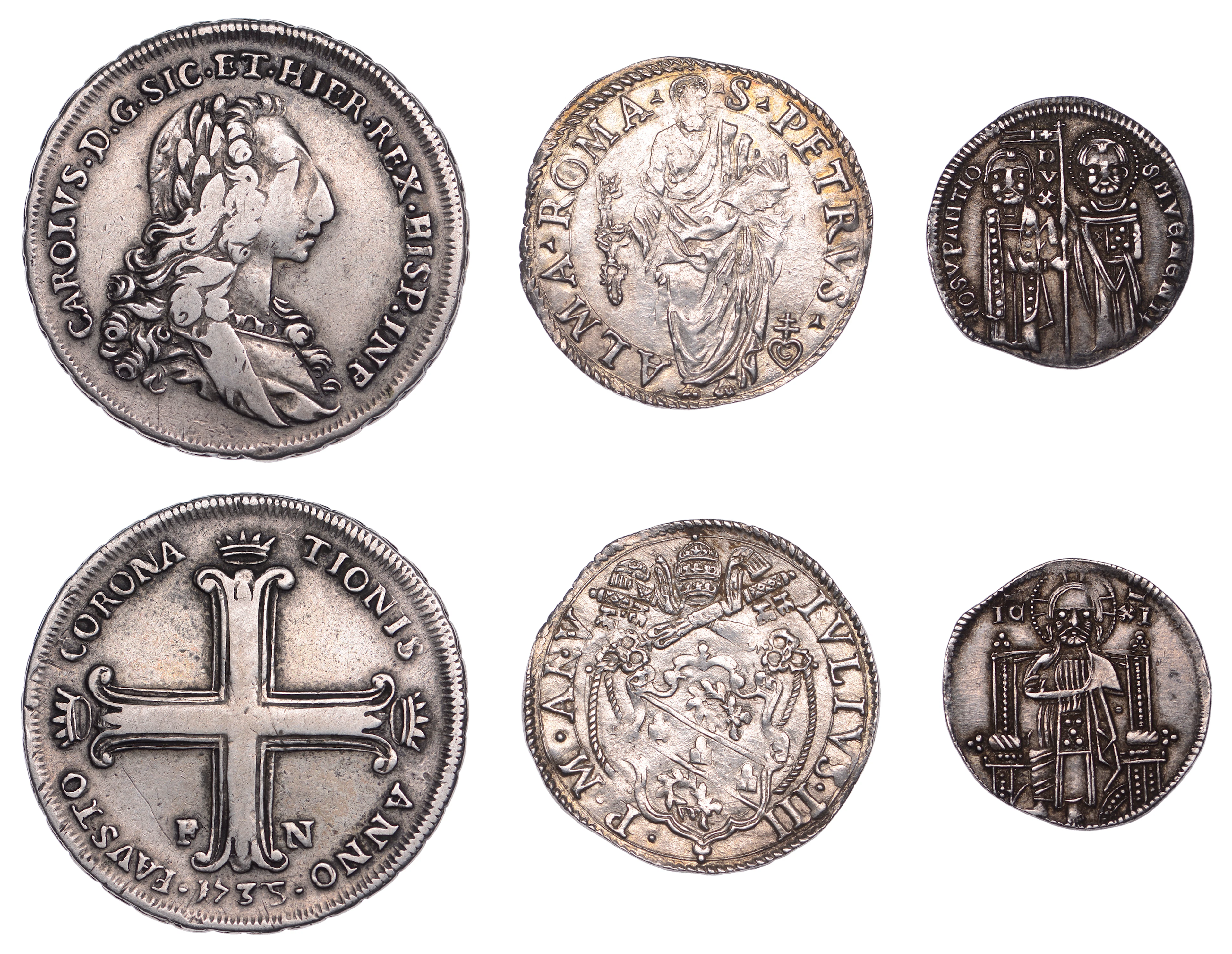 Italy, PALERMO, Carlo III di Borbone, 6 Tari, 1735, Palermo (Gigante