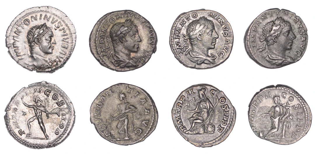 Elagabalus (218-222), Denarii (4), 219, laureate and draped bust right