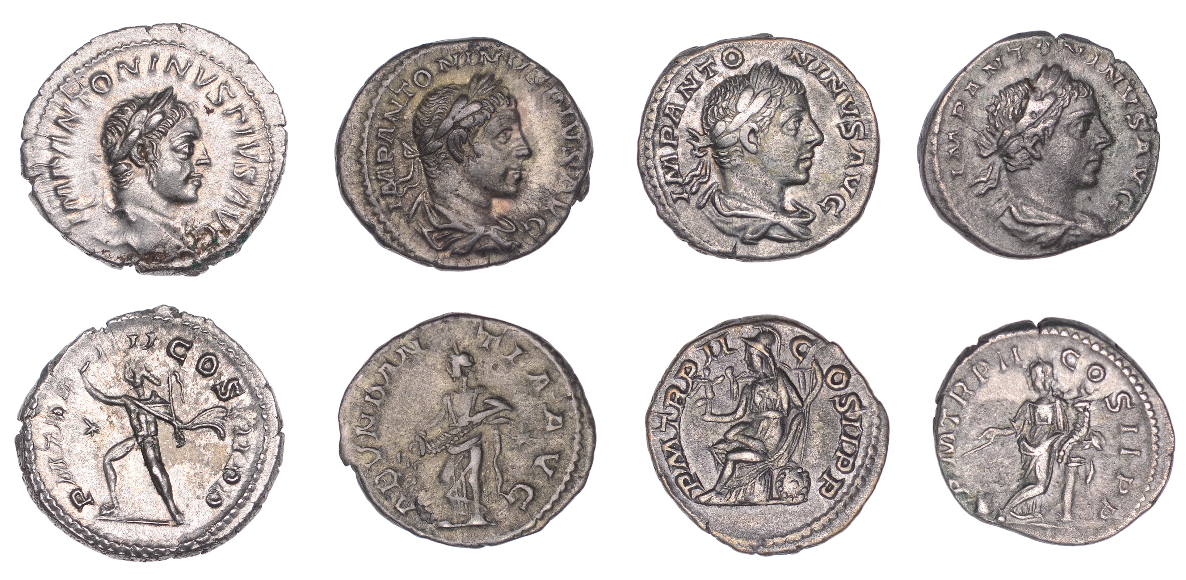 Elagabalus (218-222), Denarii (4), 219, laureate and draped bust right