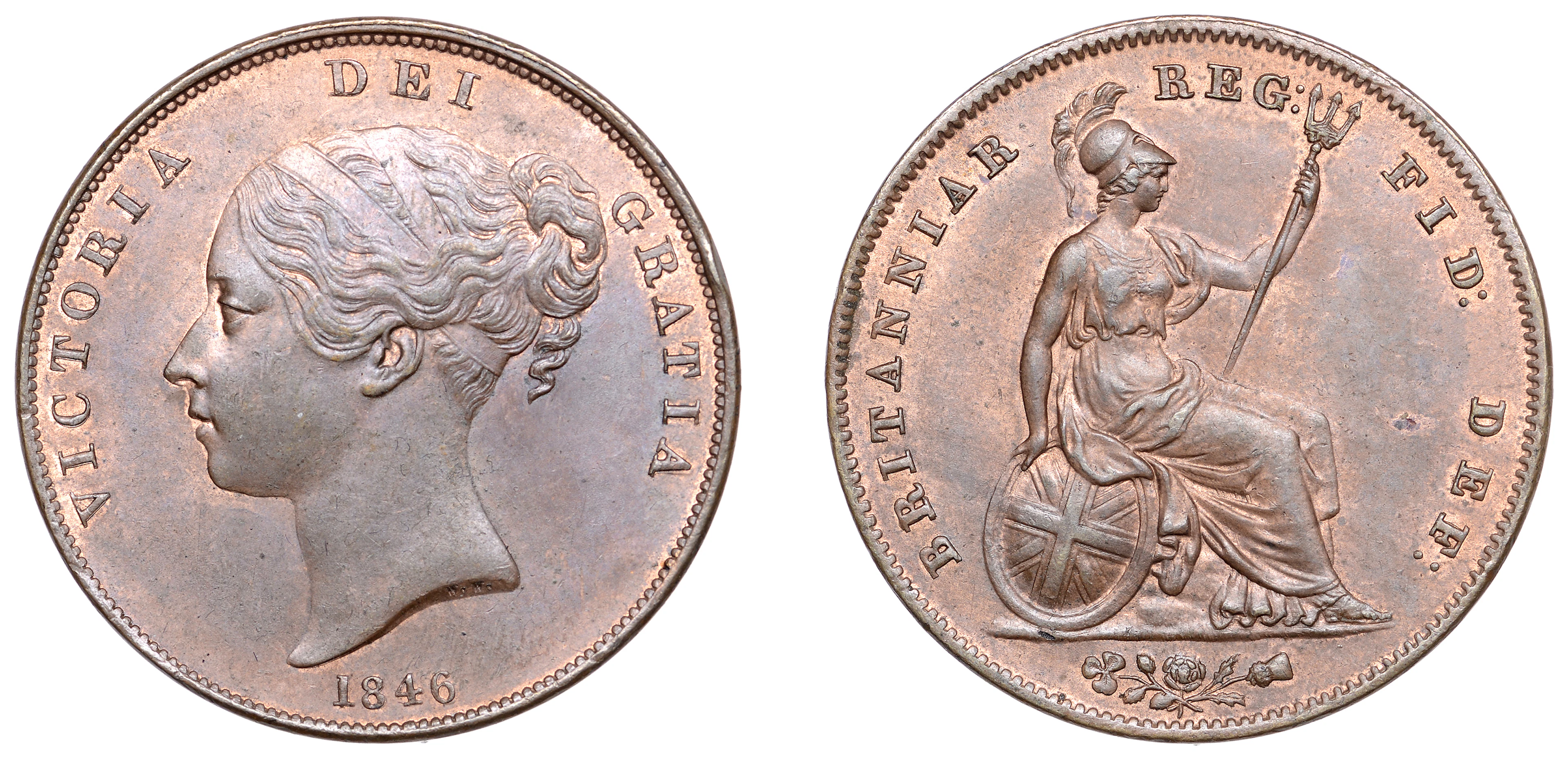Victoria (1837-1901), Penny, 1846, close colon (BMC 1491; S 3948).