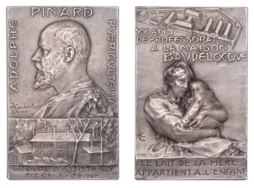 FRANCE, Adolphe Pinard, c. 1905, a silver plaque by Marcelle Lancelot-Croce