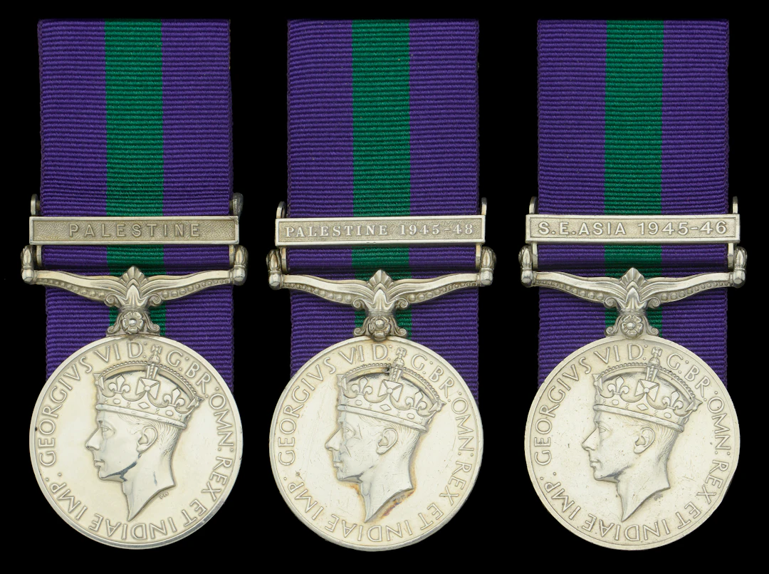 General Service 1918-62, 1 clasp (3), Palestine (512312 L.A.C. R.