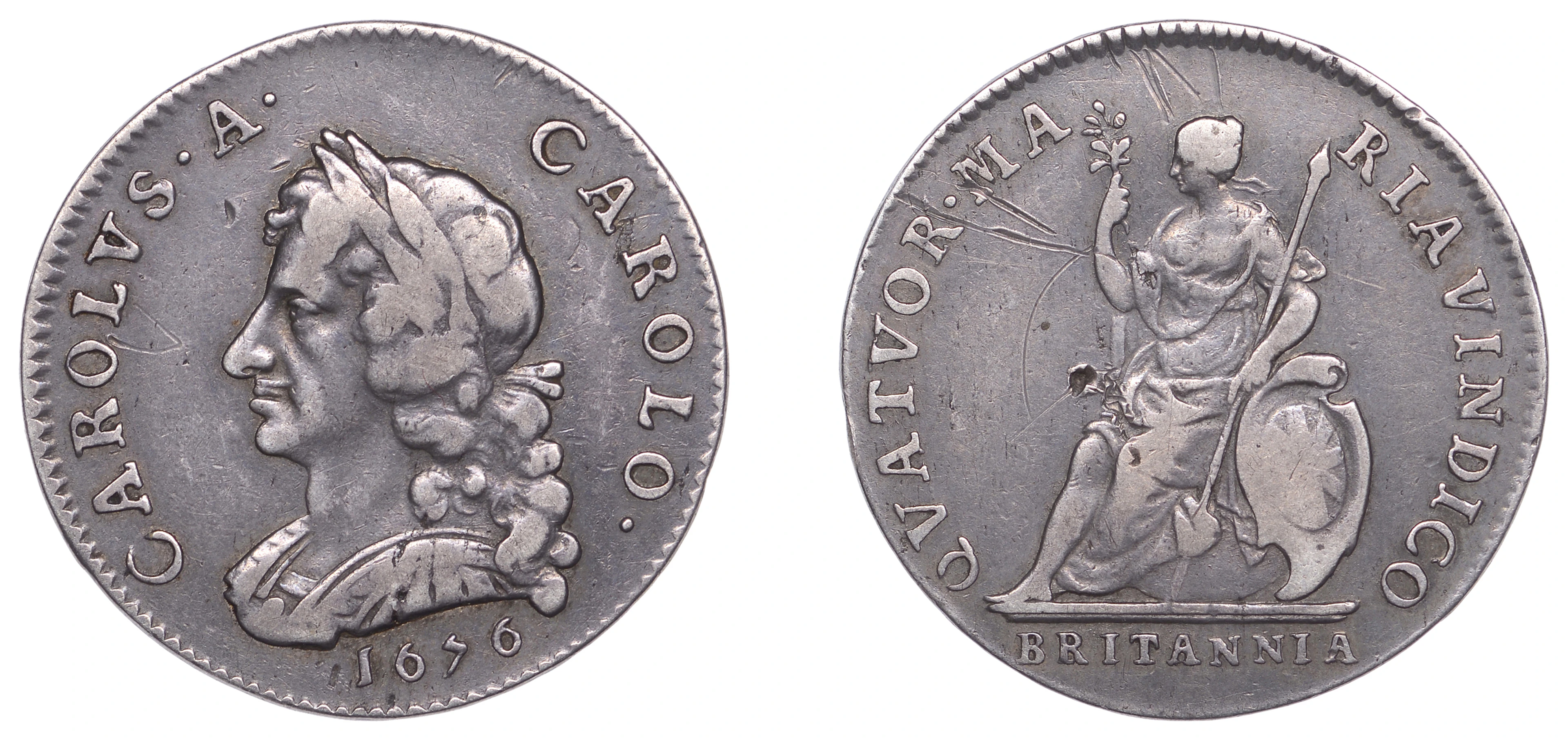 Charles II (1660-1685), Pattern Farthing or medalet, 1676, in silver