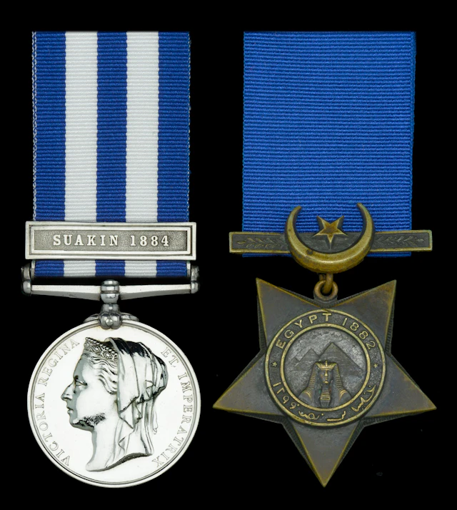 Pair: Caulker T. Wilcox, Royal Navy Egypt and Sudan 1882-89, dated