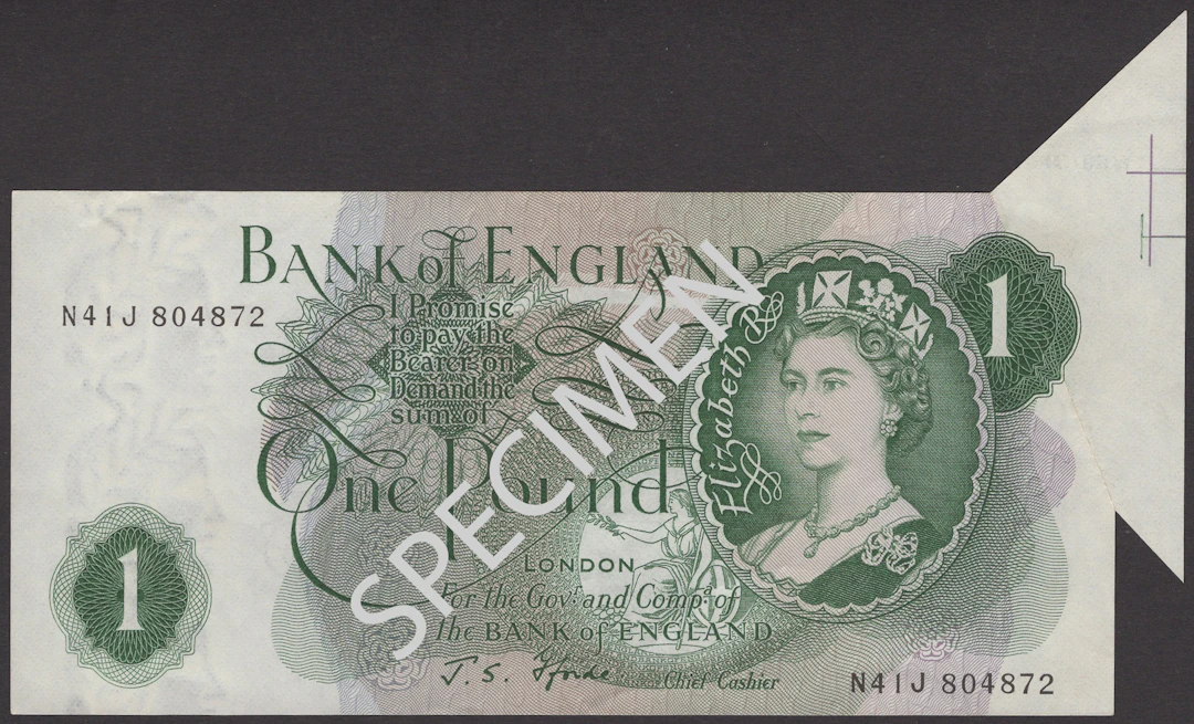 ERROR: Bank of England, John S. Fforde, £1, 15 February 1967, serial