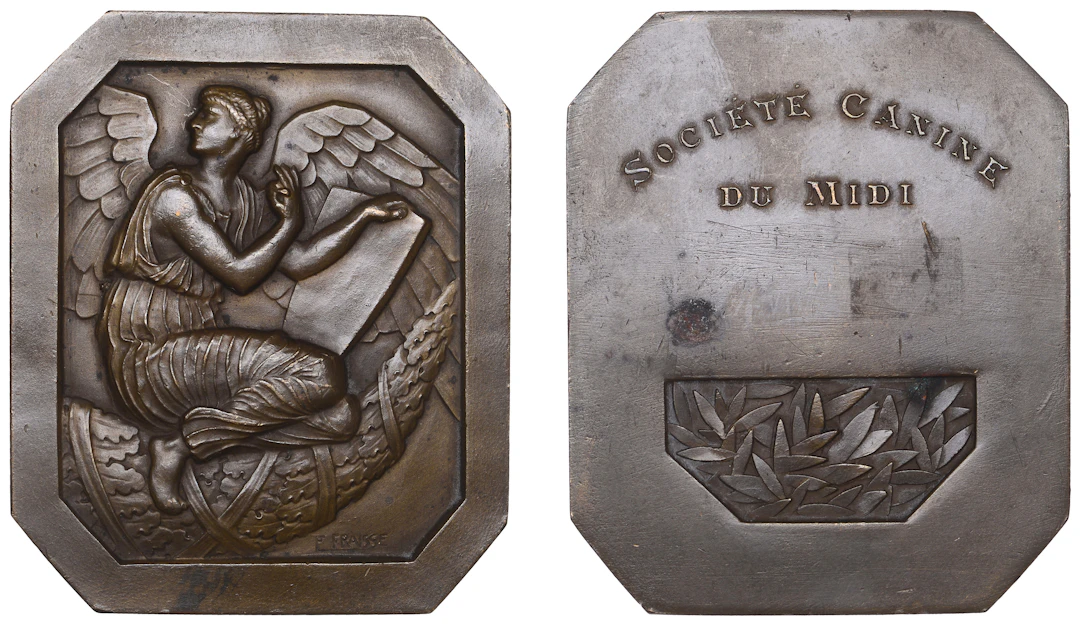 FRANCE, Ange [Angel], c. 1930, an Art Déco bronze award plaque by