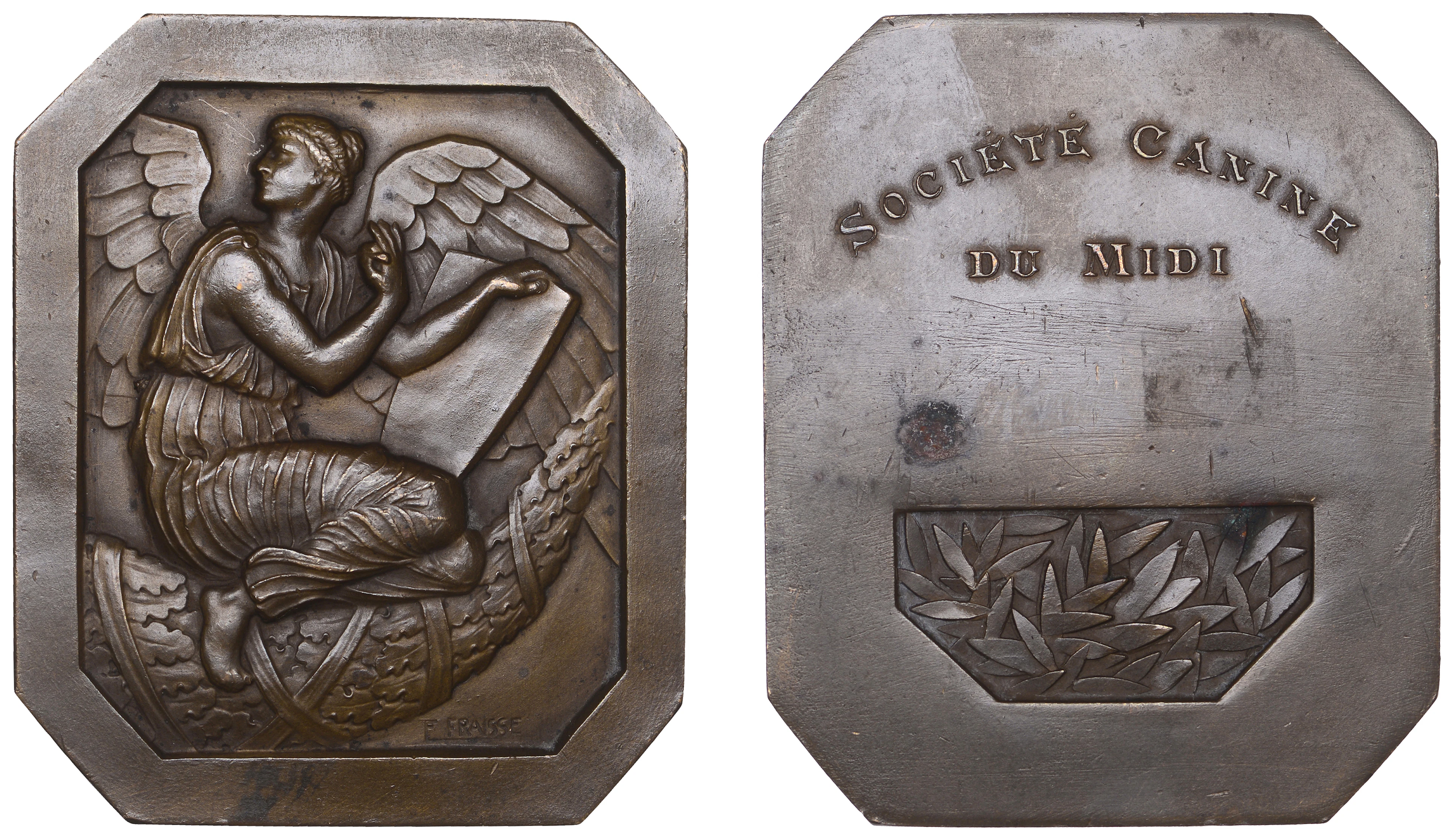 FRANCE, Ange [Angel], c. 1930, an Art Déco bronze award plaque by