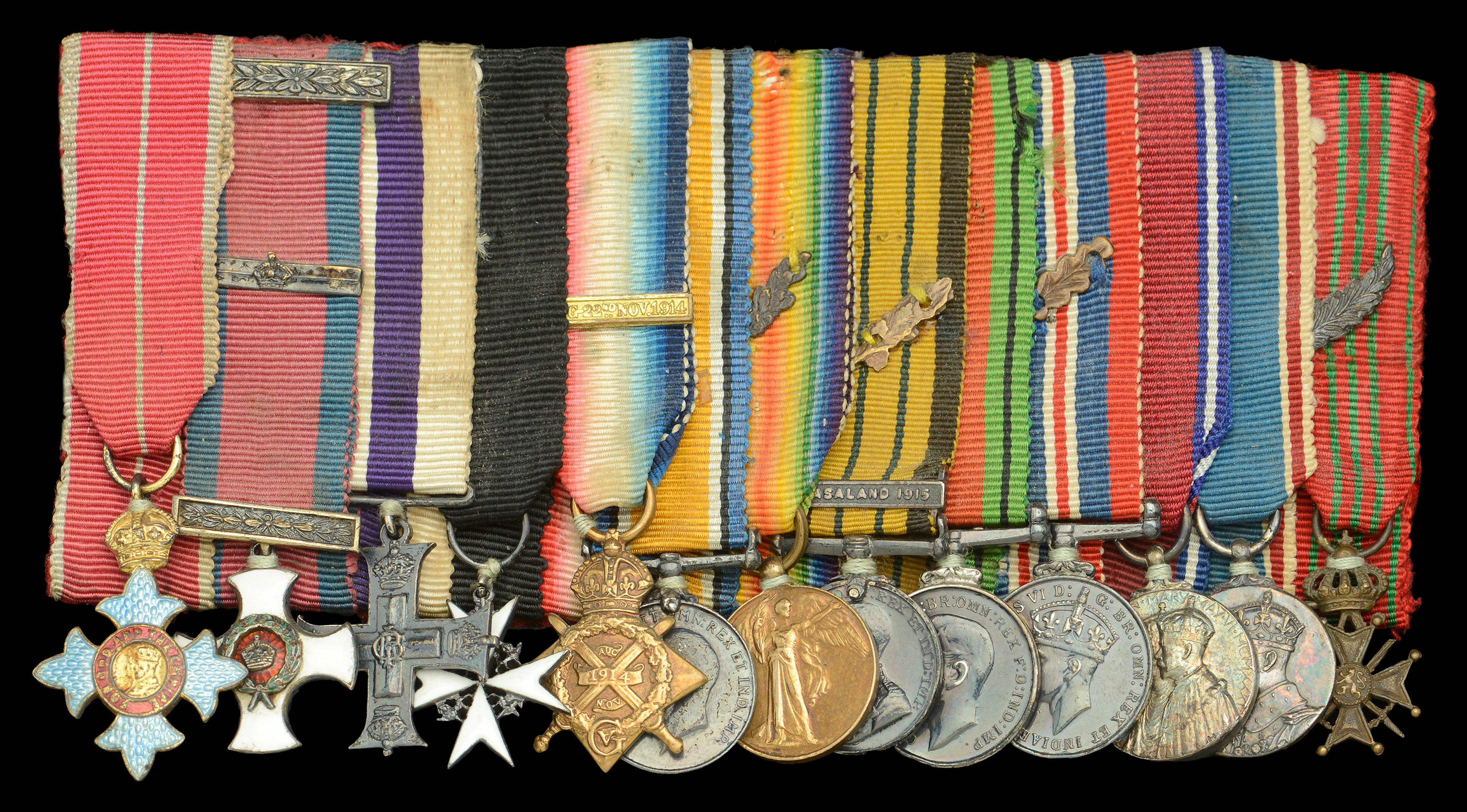 A Second War K.B.E, Great War D.S.O. and Bar, M.C. mounted group of