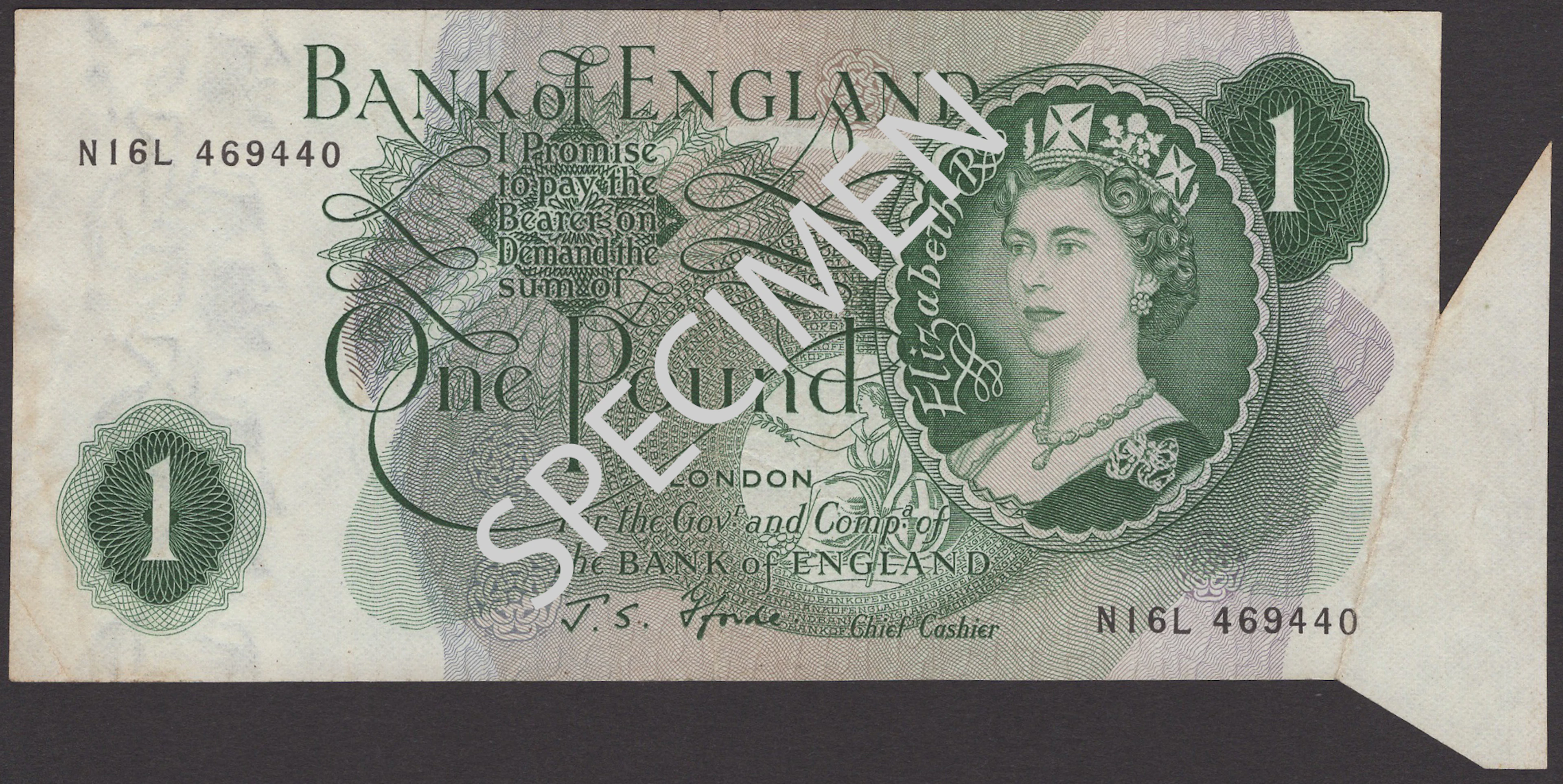 ERROR: Bank of England, John S. Fforde, £1, 15 February 1967, serial