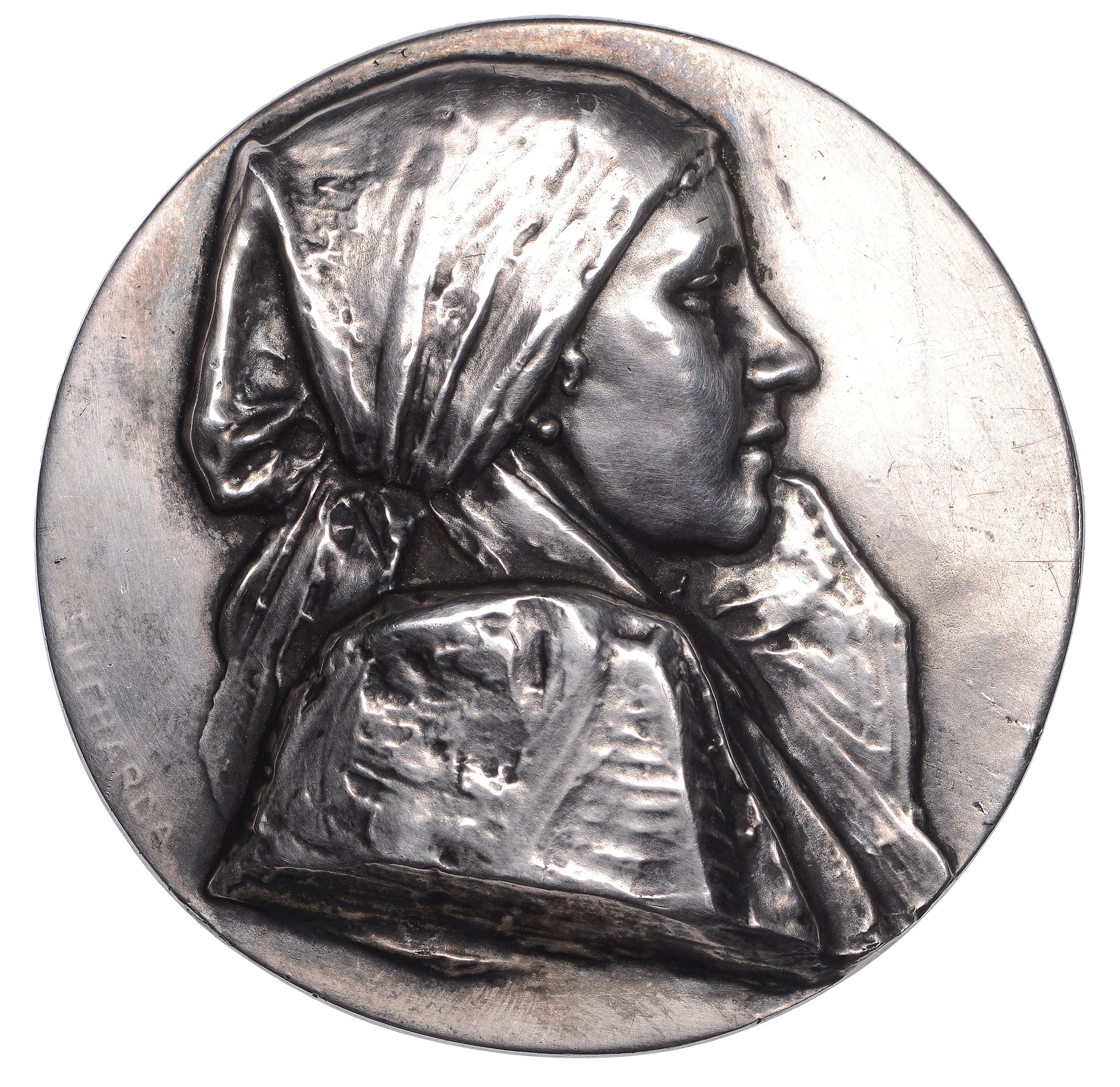 BOHEMIA, Selka [Peasant Woman], c. 1900, a uniface plated bronze medal