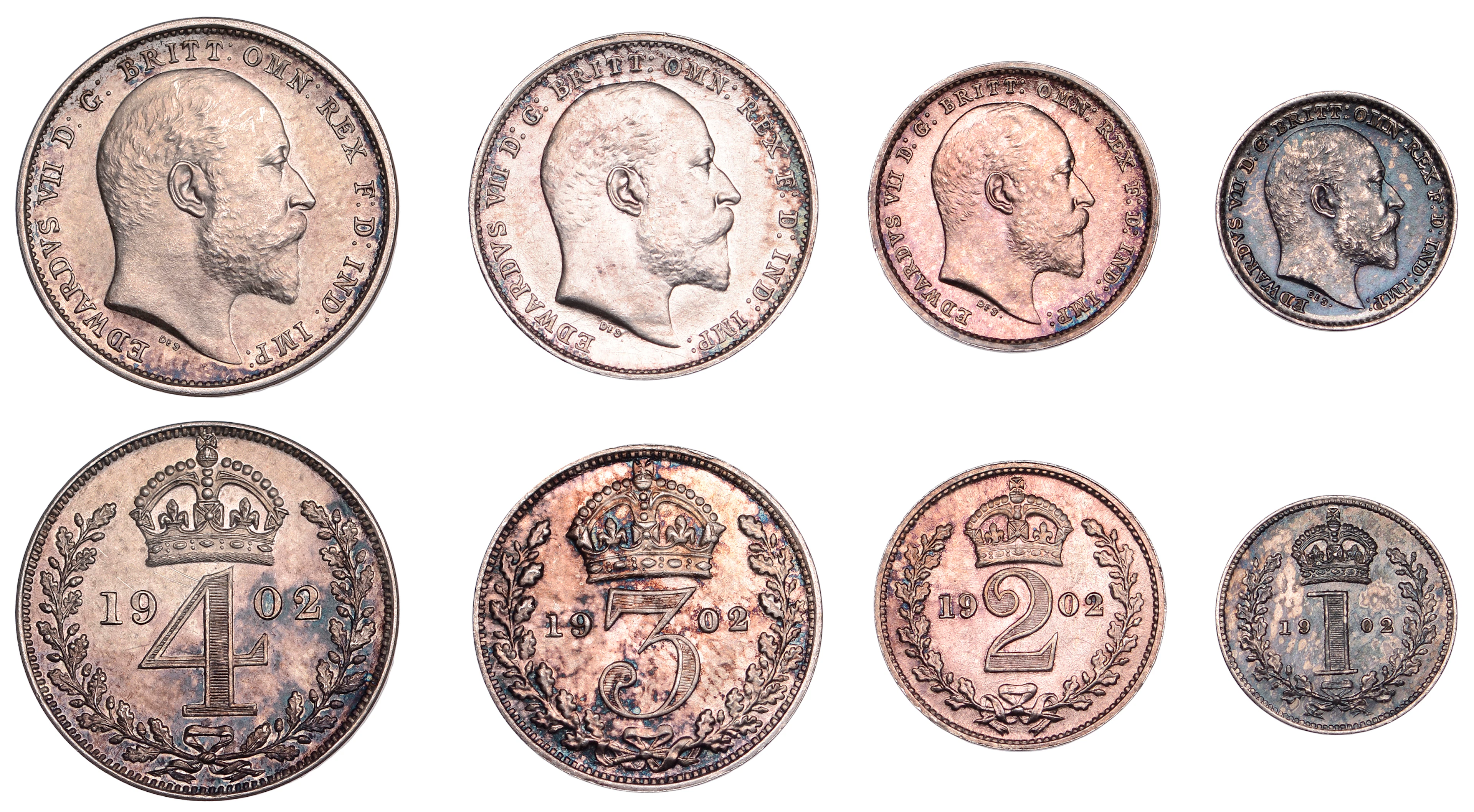 Edward VII (1901-1910), Maundy Set, 1902 (ESC 3608; S 3985). Once