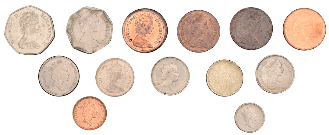 Elizabeth II, Mint Errors (13), Pound (1), Fifty Pence (1), Ten Pence