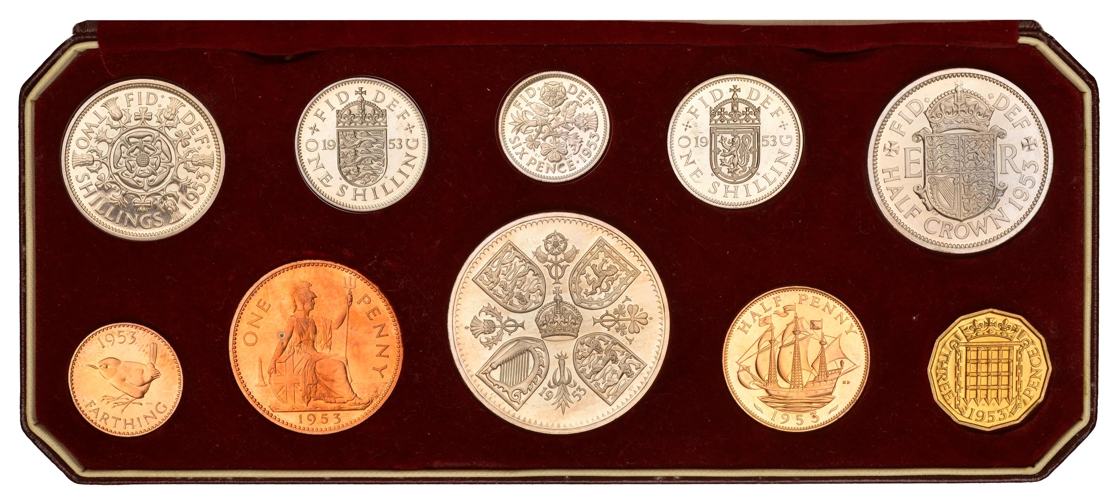 Elizabeth II (1952-2022), Sterling issues, Proof set, 1953, Crown