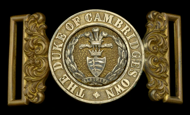 Middlesex Regiment, Officer’s Waist Belt Clasp. A good scarce silvered