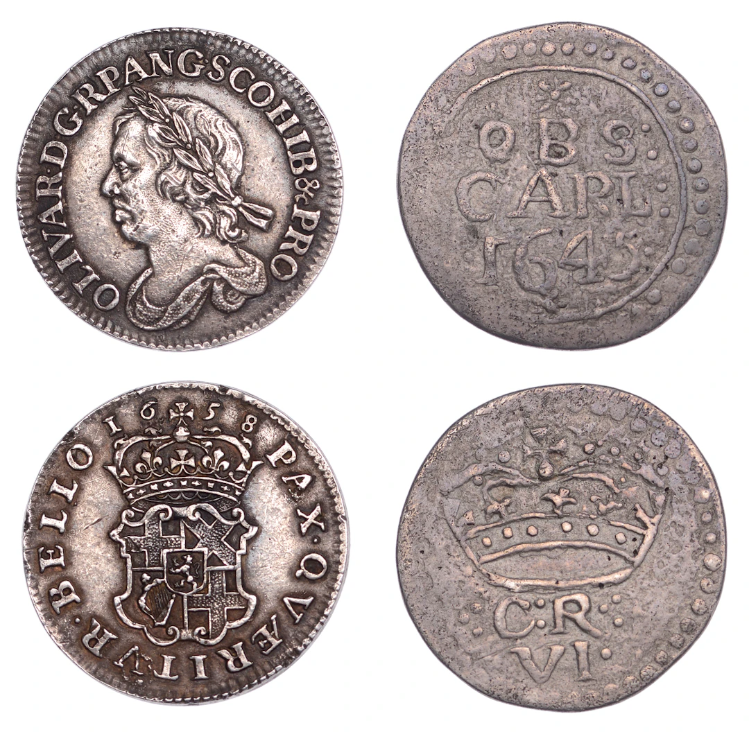 Cromwell, Sixpence, 1658, an electrotype copy after the original J.S.