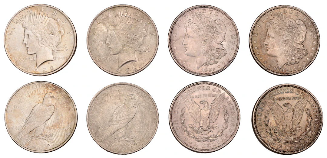 United States of America, Dollars (4), 1921 (2), 1922 (2), all Philadelphia