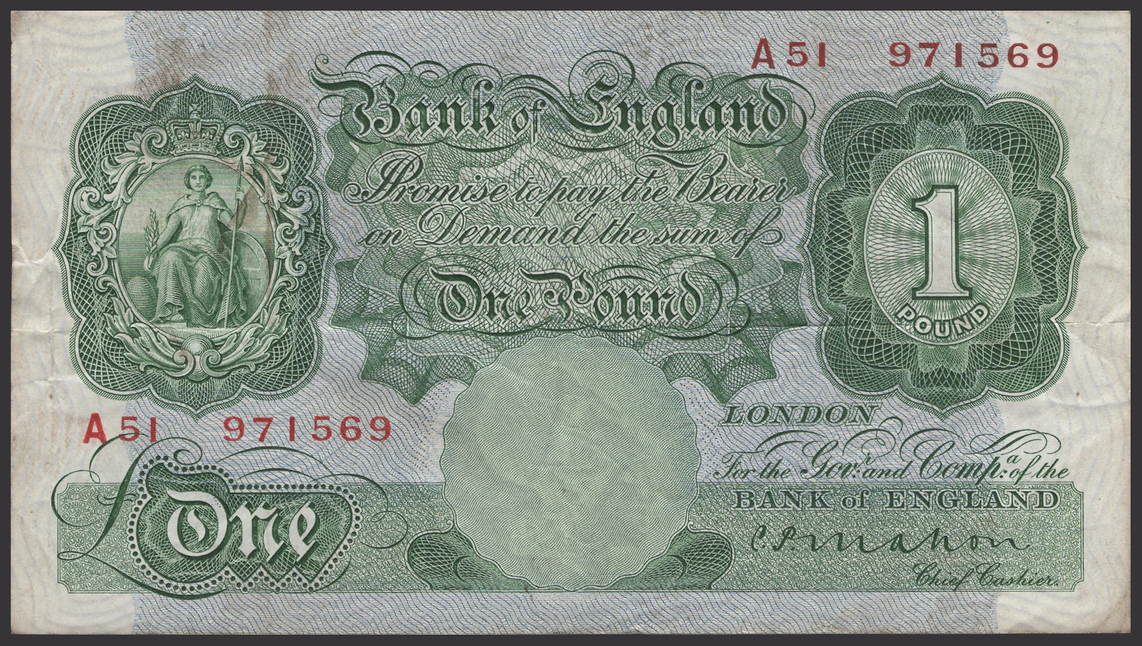 A Mixed Group of Bank of England Notes, comprising Mahon, £1, prefix