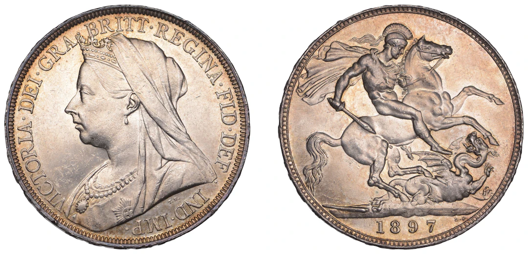 Victoria (1837-1901), Crown, 1897, edge lxi (ESC 2602; S 3937). Lustrous