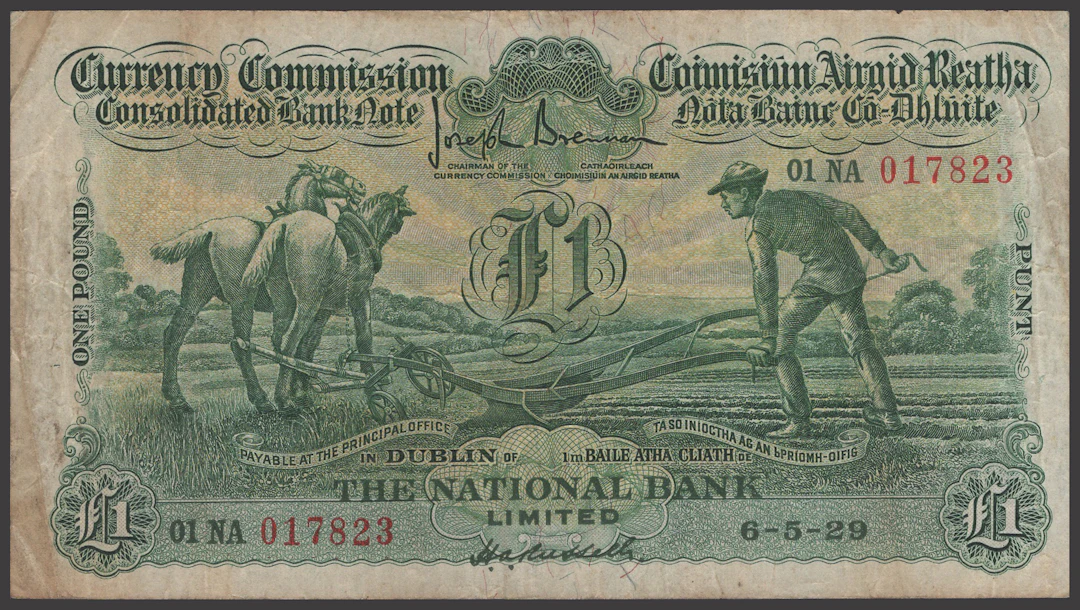 Currency Commission, National Bank Ltd, £1, 6 May 1929, serial number