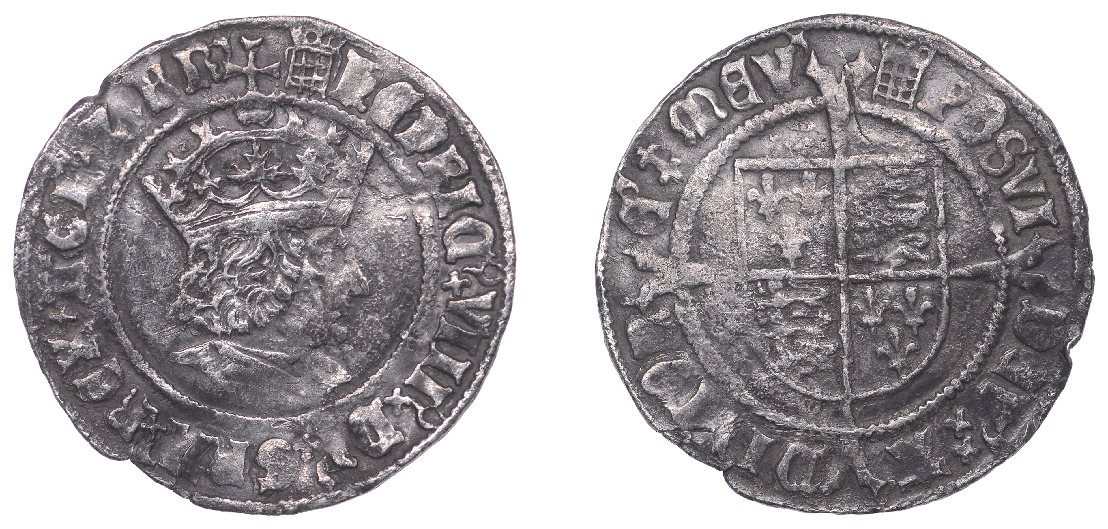 Henry VIII (1509-1547), First coinage, Groat, mm. crowned portcullis