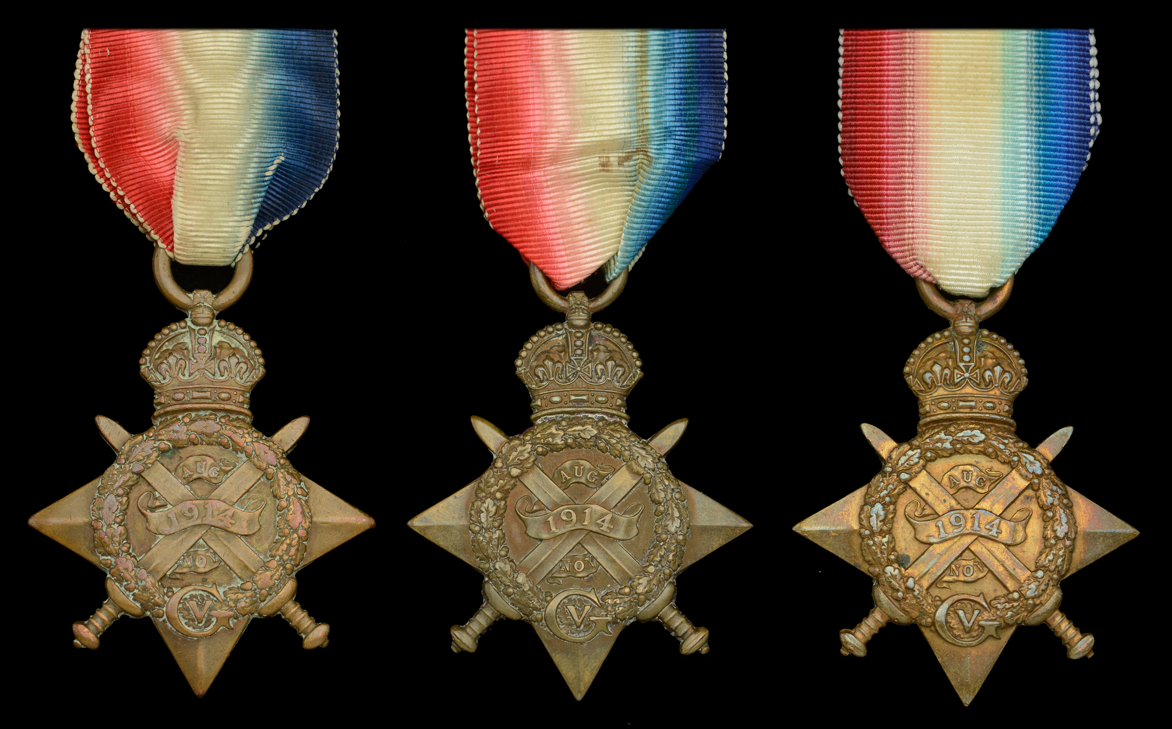 1914 Star (3) (8900 Pte. B. Childs. 2/R.W. Fus.; 9219 Pte. R. Mullins.