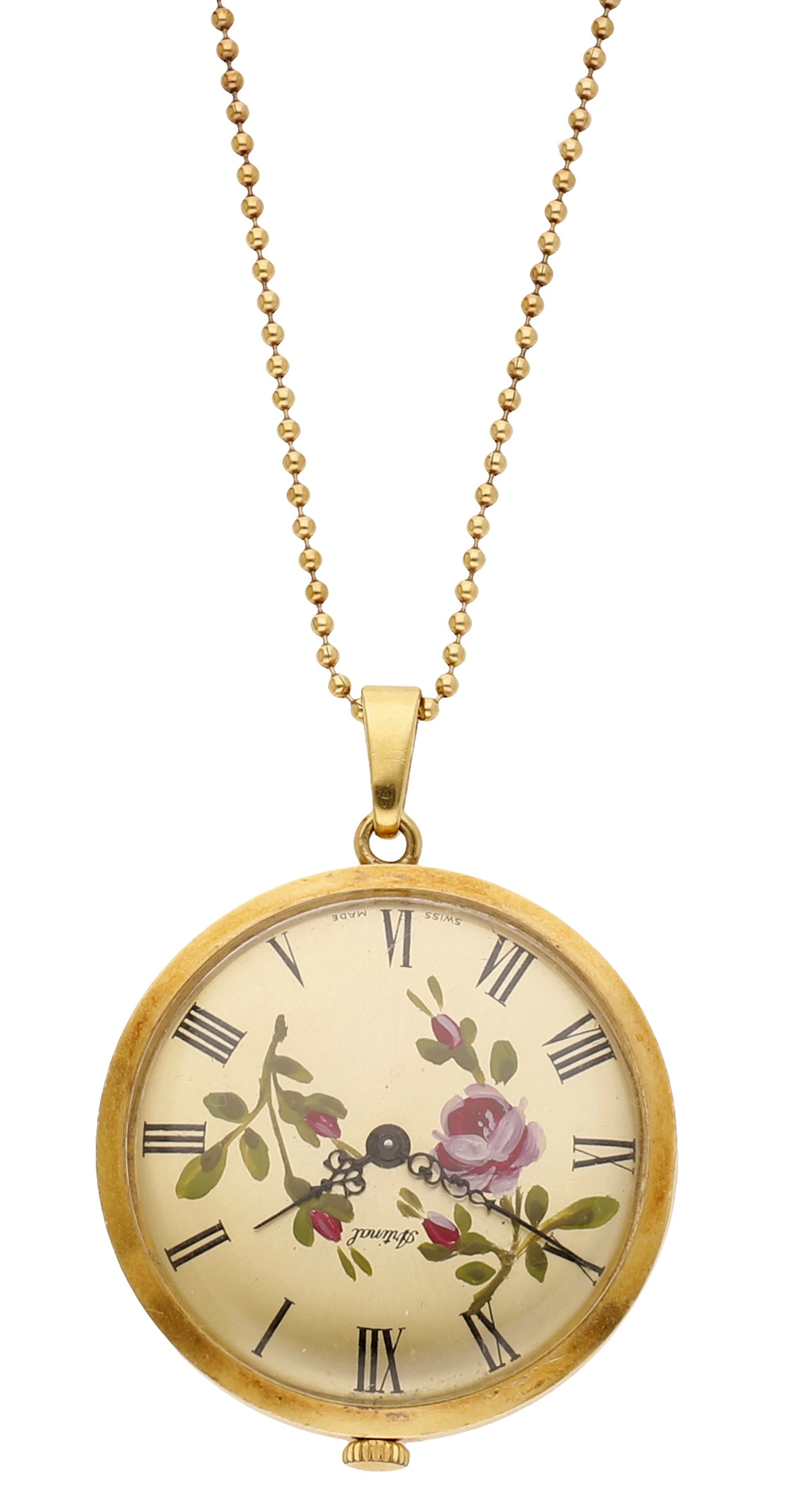 Artinal, Swiss. A lady’s gold open-faced keyless watch, circa 1980.