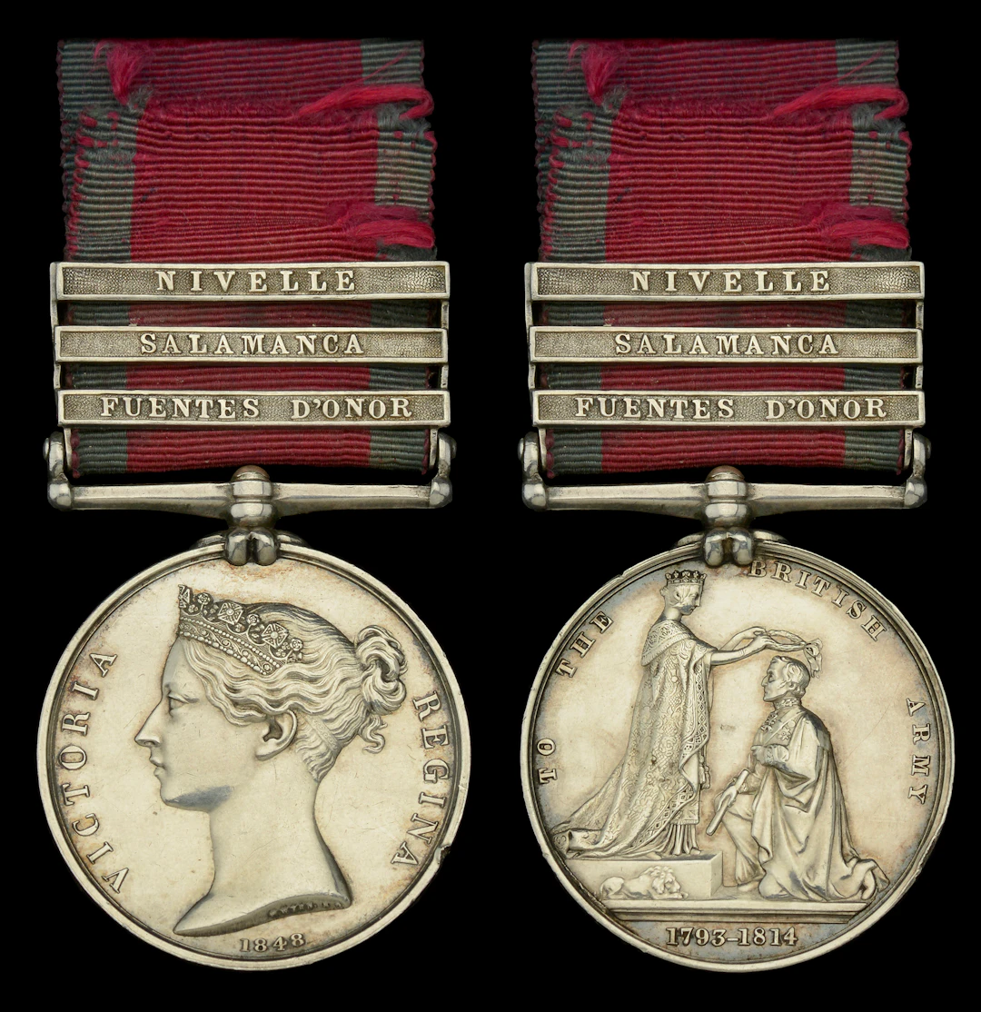 The Peninsula War medal awarded to Lieutenant Henry Scott, 95th Foot