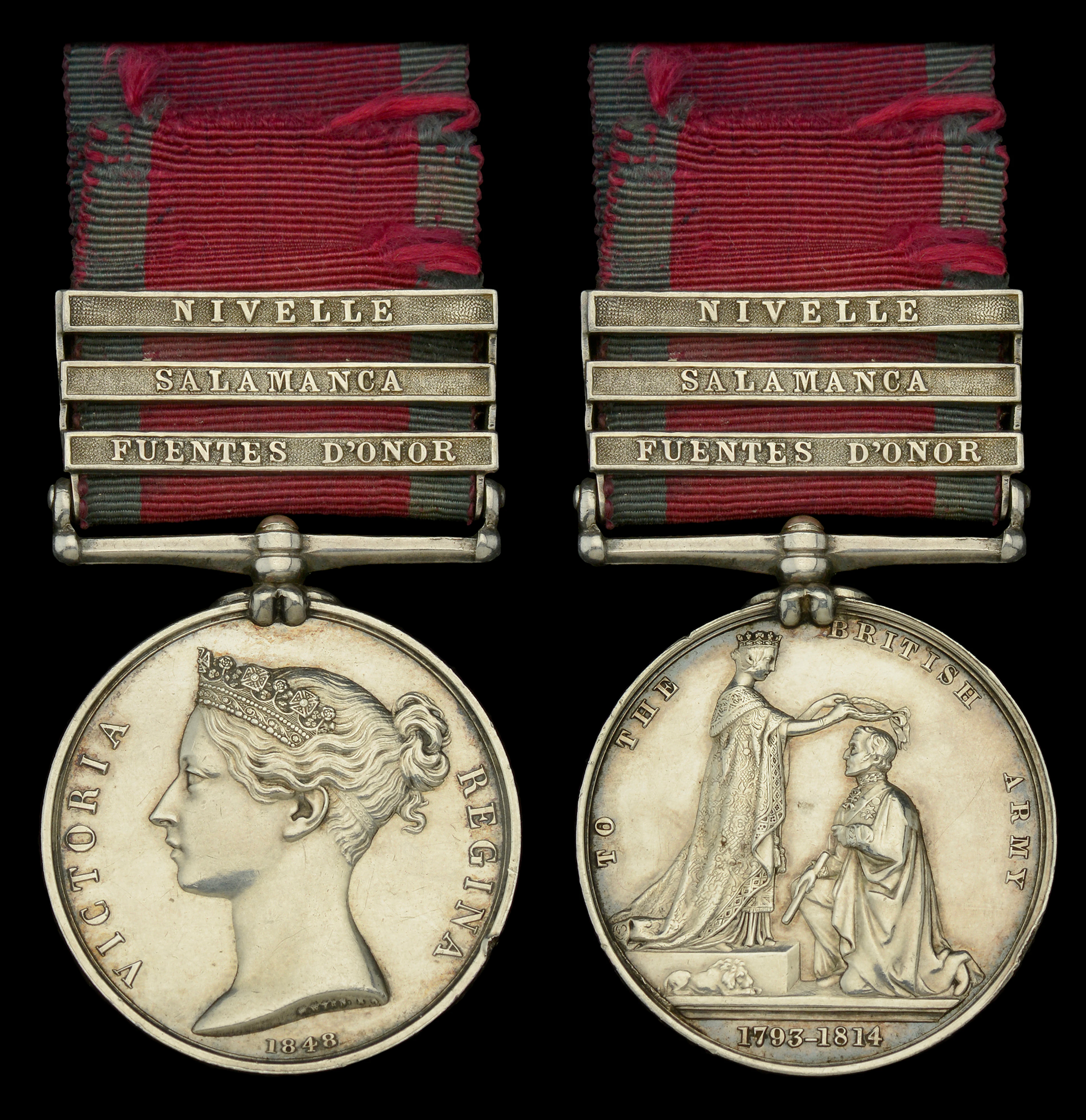 The Peninsula War medal awarded to Lieutenant Henry Scott, 95th Foot