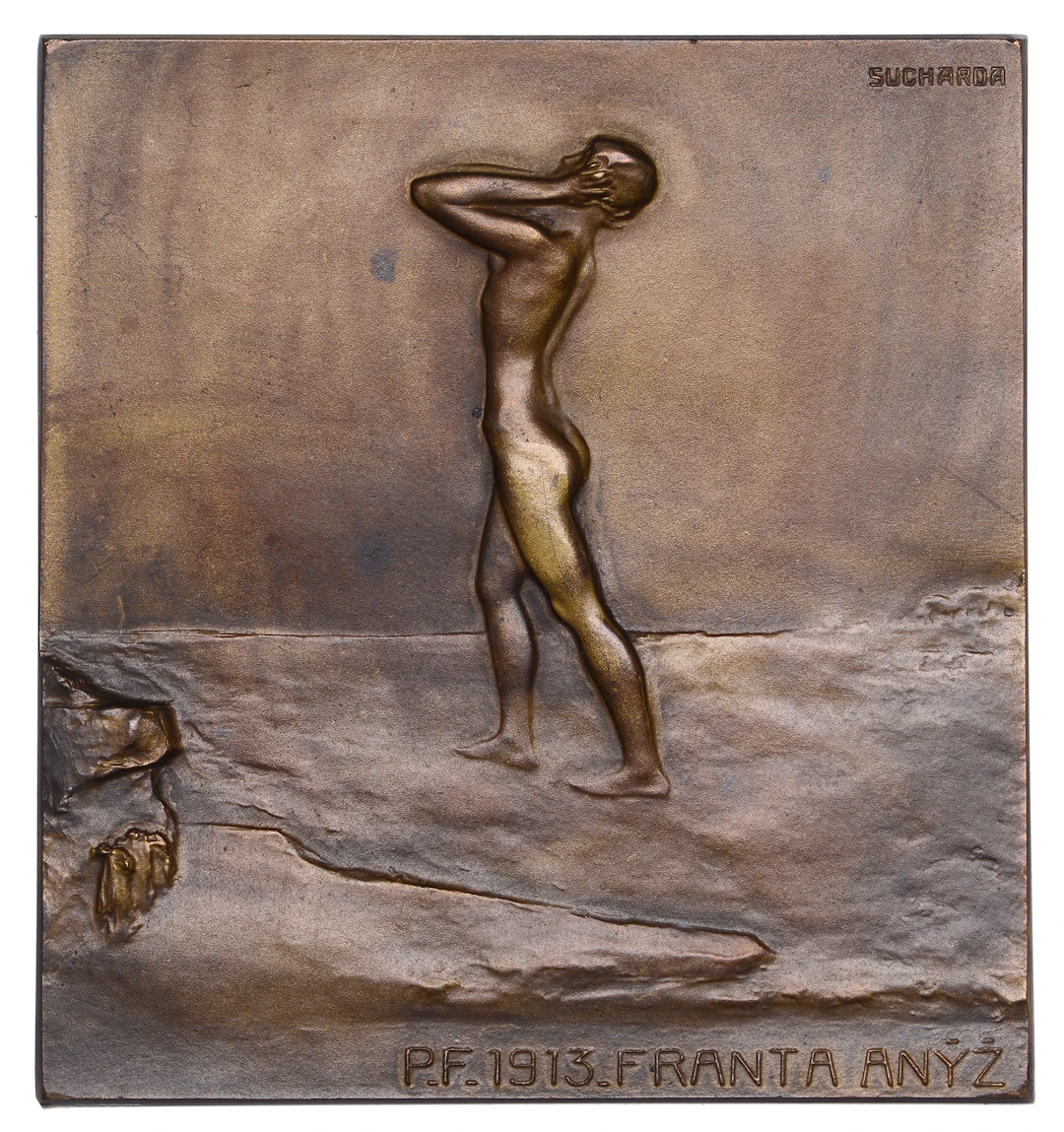 BOHEMIA, Novoročenka [New Year’s Greeting], 1913, a uniface bronze