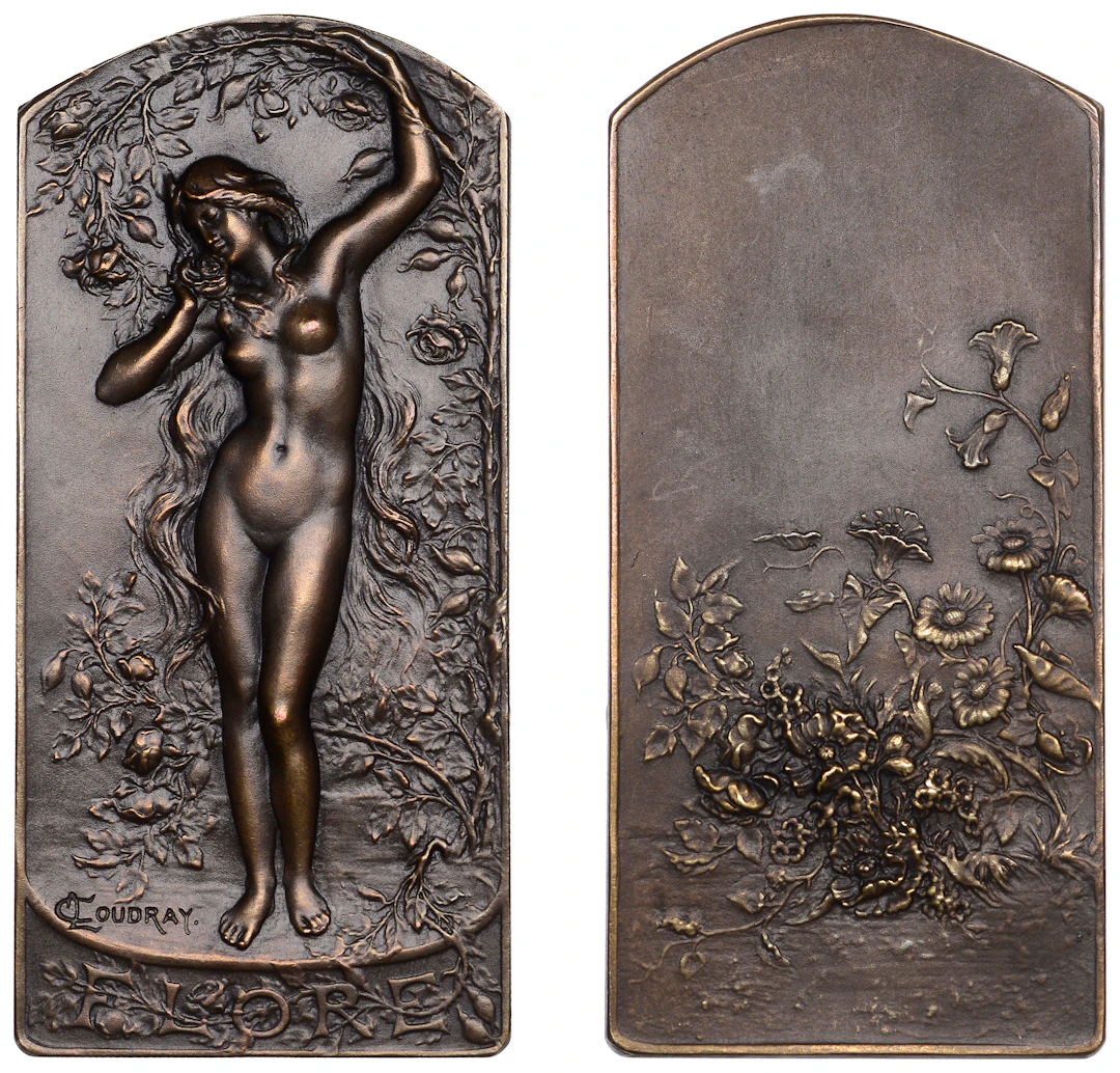 FRANCE, Flore [Flora], 1905, an Art Nouveau bronze plaque by M.-A.-L.