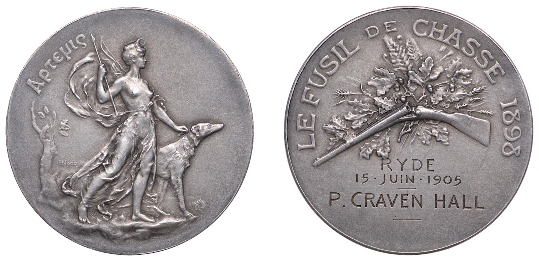 FRANCE/ENGLAND, Artemis, 1898, a silver award medal by H.-E. Nocq