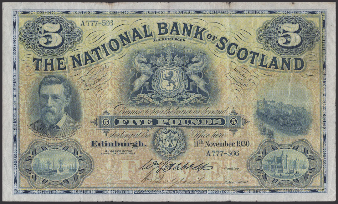 National Bank of Scotland Limited, £1 (2), 1927 and 1955, prefixes