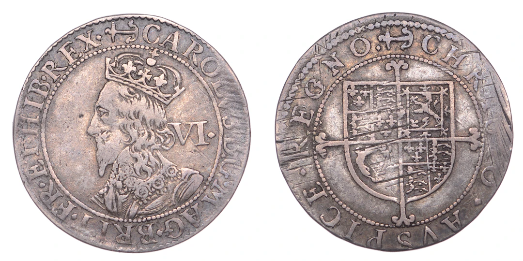 Charles I (1625-1649), Briot’s Second Milled issue, Sixpence, mm.