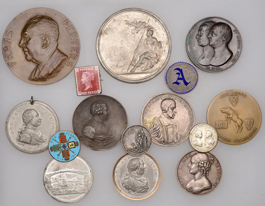The Grand National Jubilee, white metal medals (2), by T. Wyon and