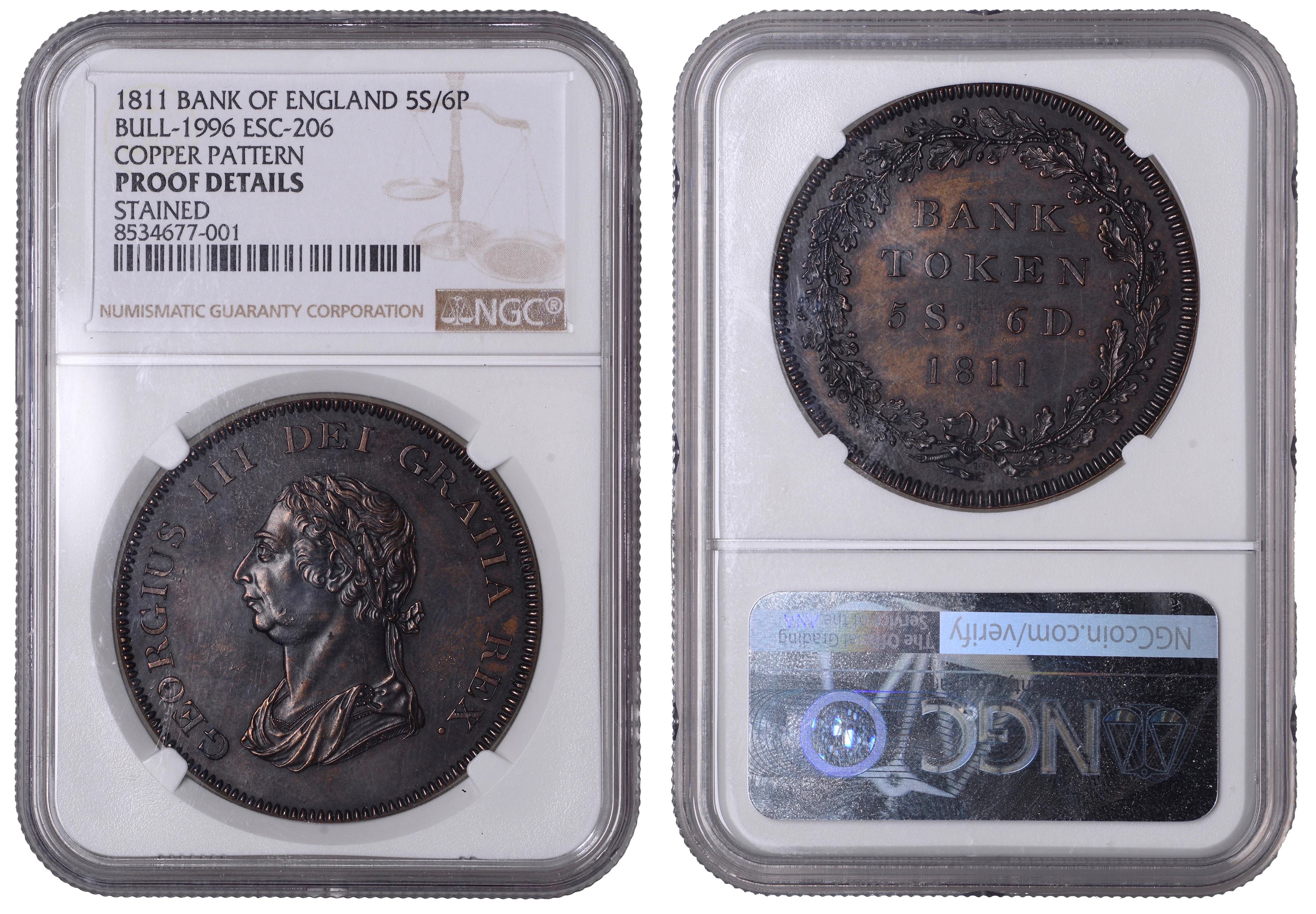 George III (1760-1820), Bank of England, Pattern Five Shillings and