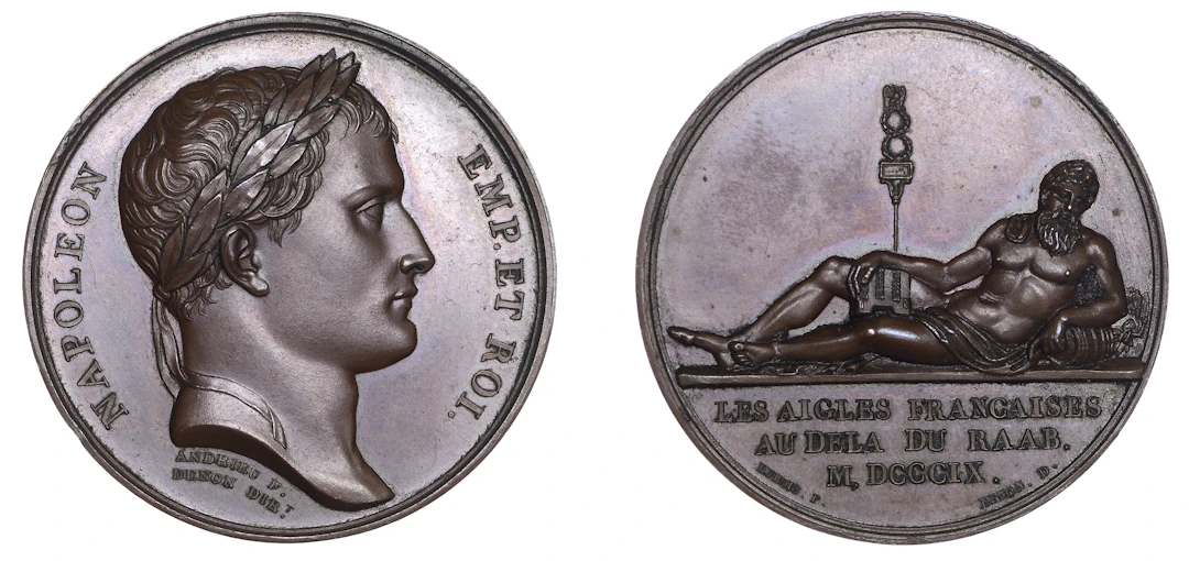 HUNGARY/FRANCE, Győri csata [Battle of Raab], 1809, a copper medal