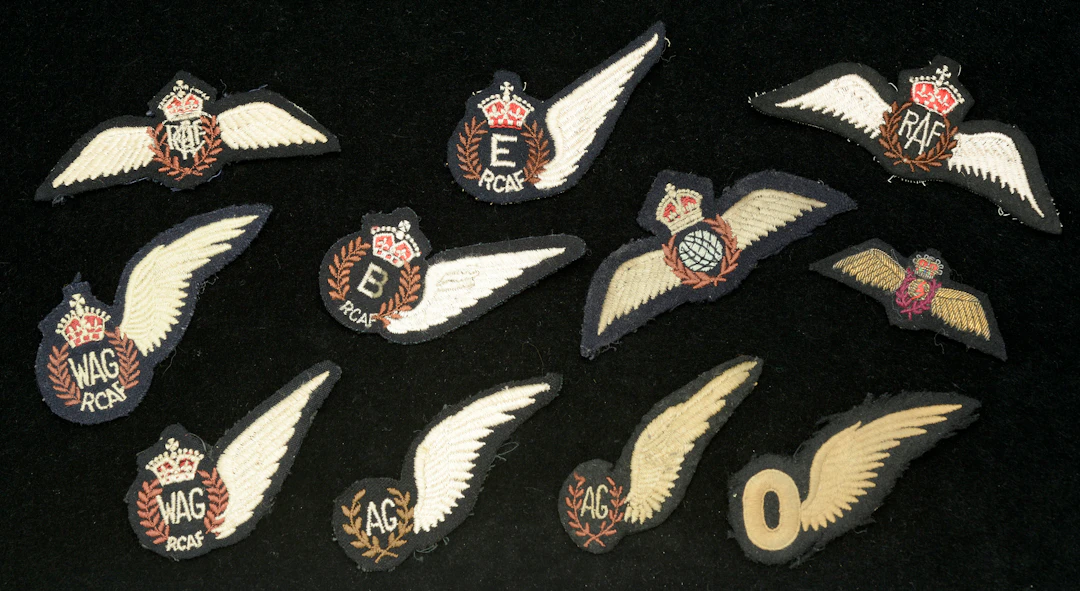 Royal Canadian Air Force Insignia. A very good selection of Second