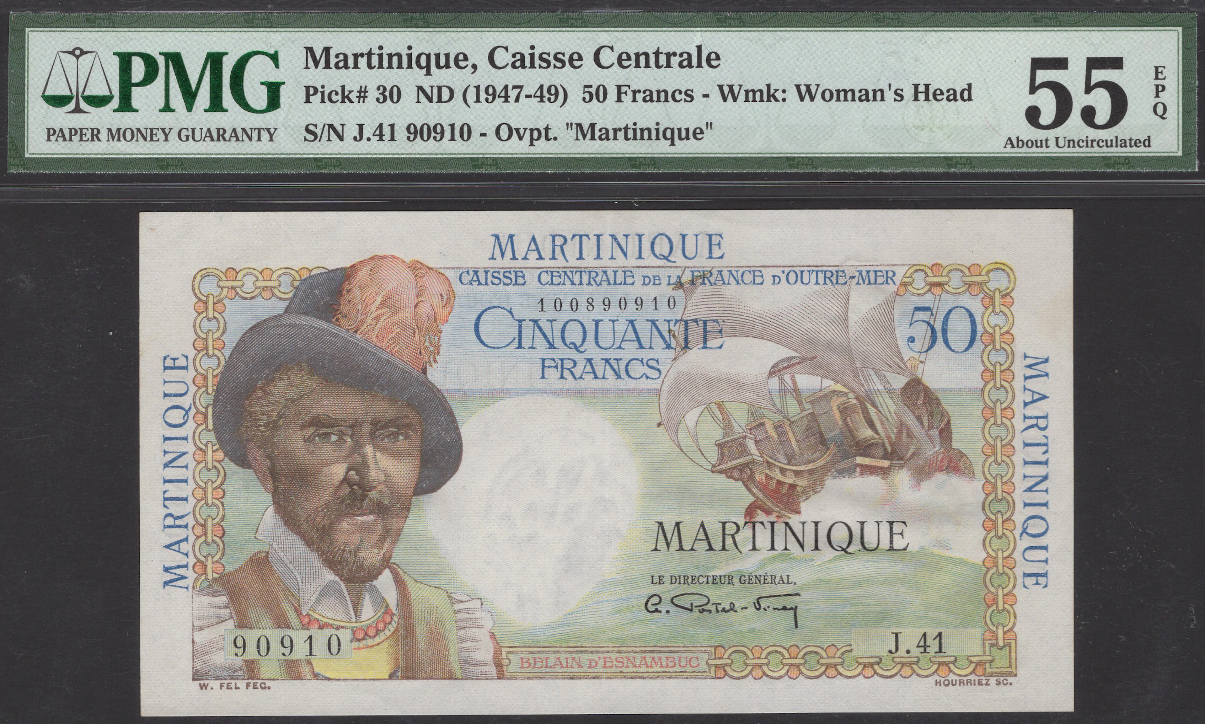 Caisse Centrale de la France d’Outre-Mer, Martinique, 50 Francs, ND