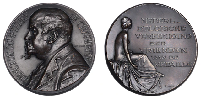 NETHERLANDS, Henri-Jean de Dompierre de Chaufepié, 1908, a bronze