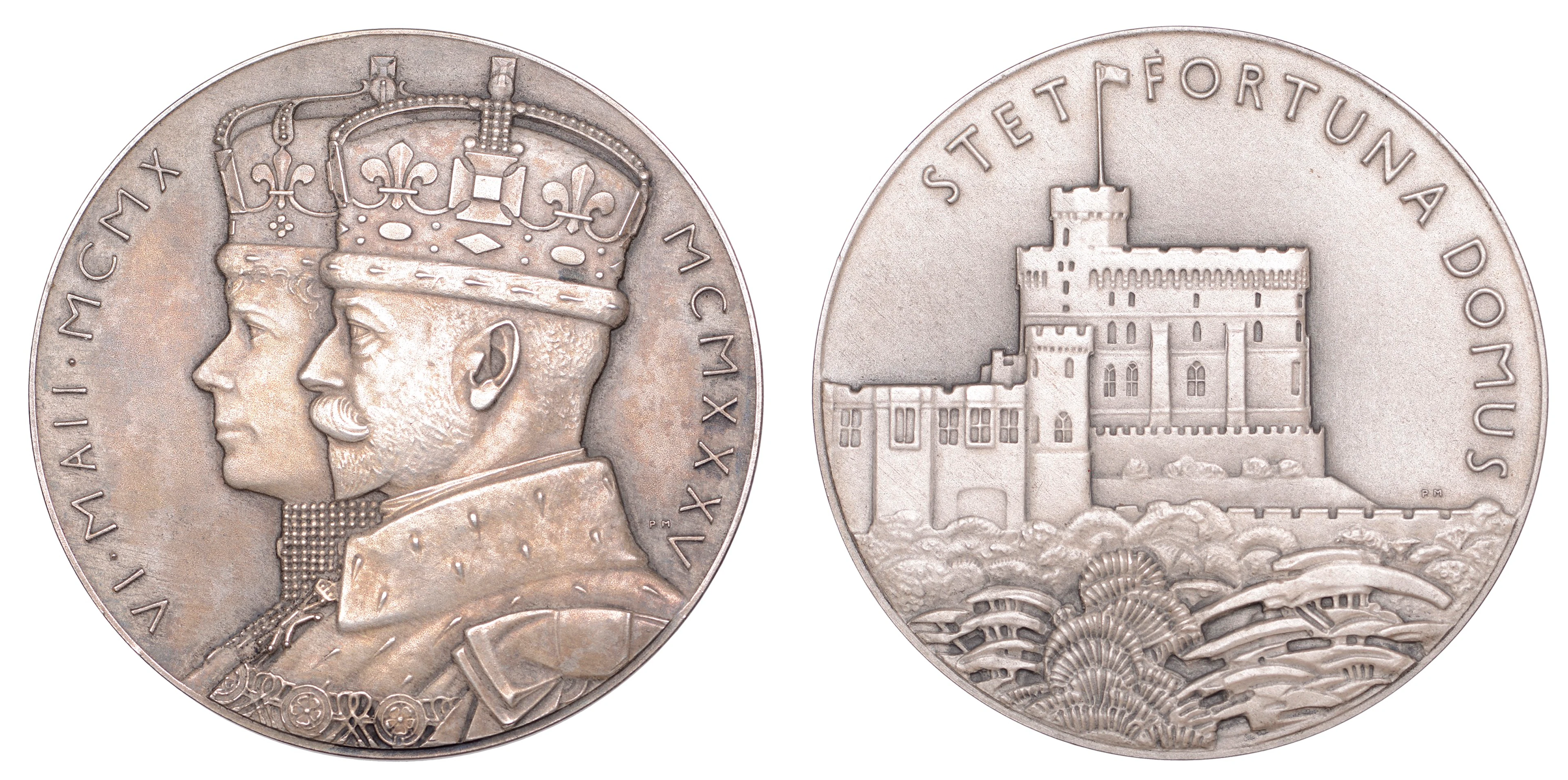 George V, Silver Jubilee, 1935, a silver medal by P. Metcalfe, conjoined
