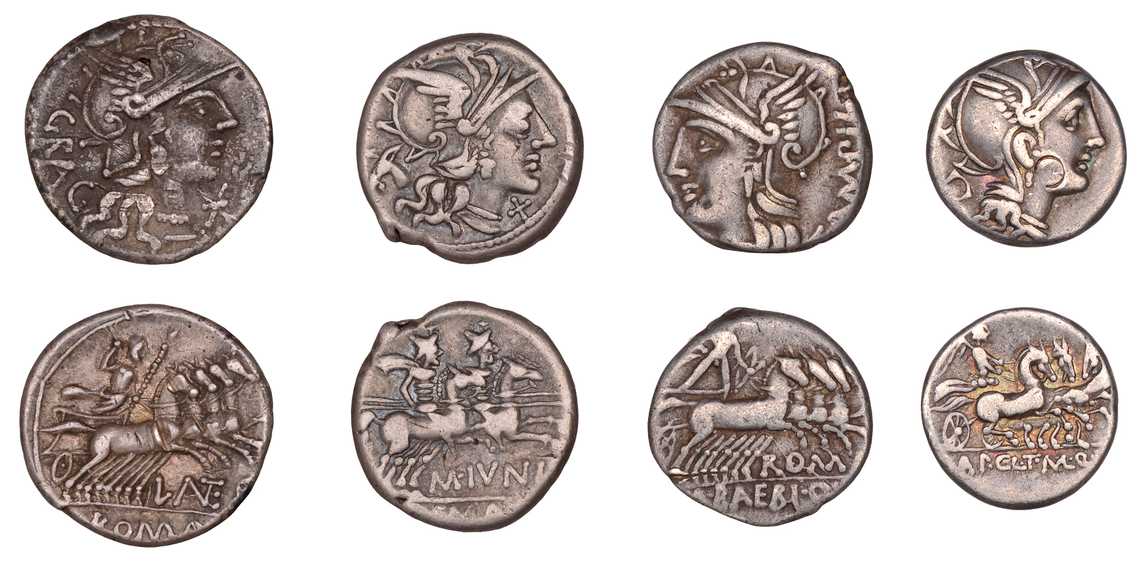 Republican Issues, M. Junius Silanus, Denarius, c. 145, helmeted head