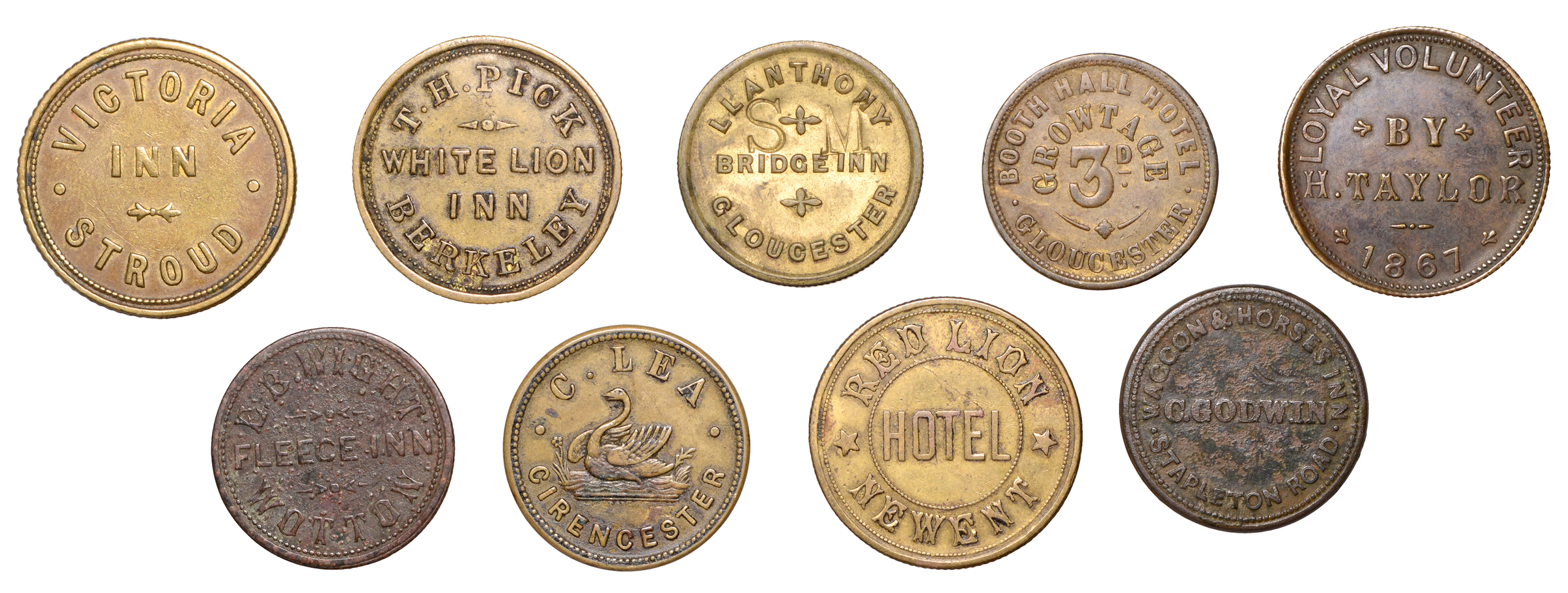 Miscellaneous Tokens and Checks, GLOUCESTERSHIRE, Berkeley, White