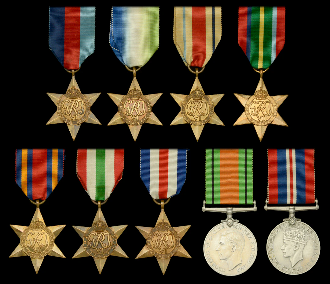 1939-45 Star; Atlantic Star; Africa Star; Pacific Star; Burma Star;