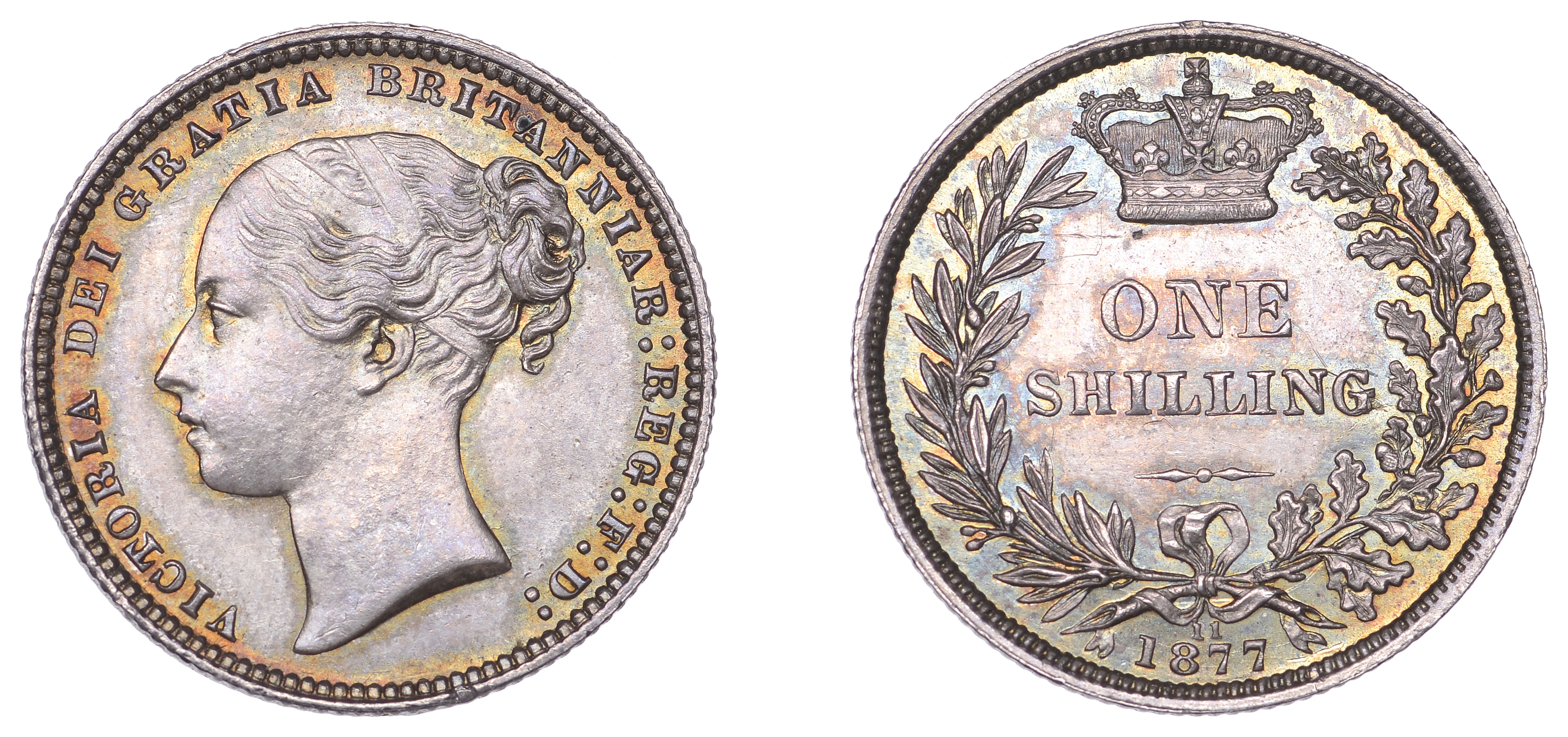 Victoria (1837-1901), Shilling, 1877, die 11, 5.67g/6h (ESC 3047;