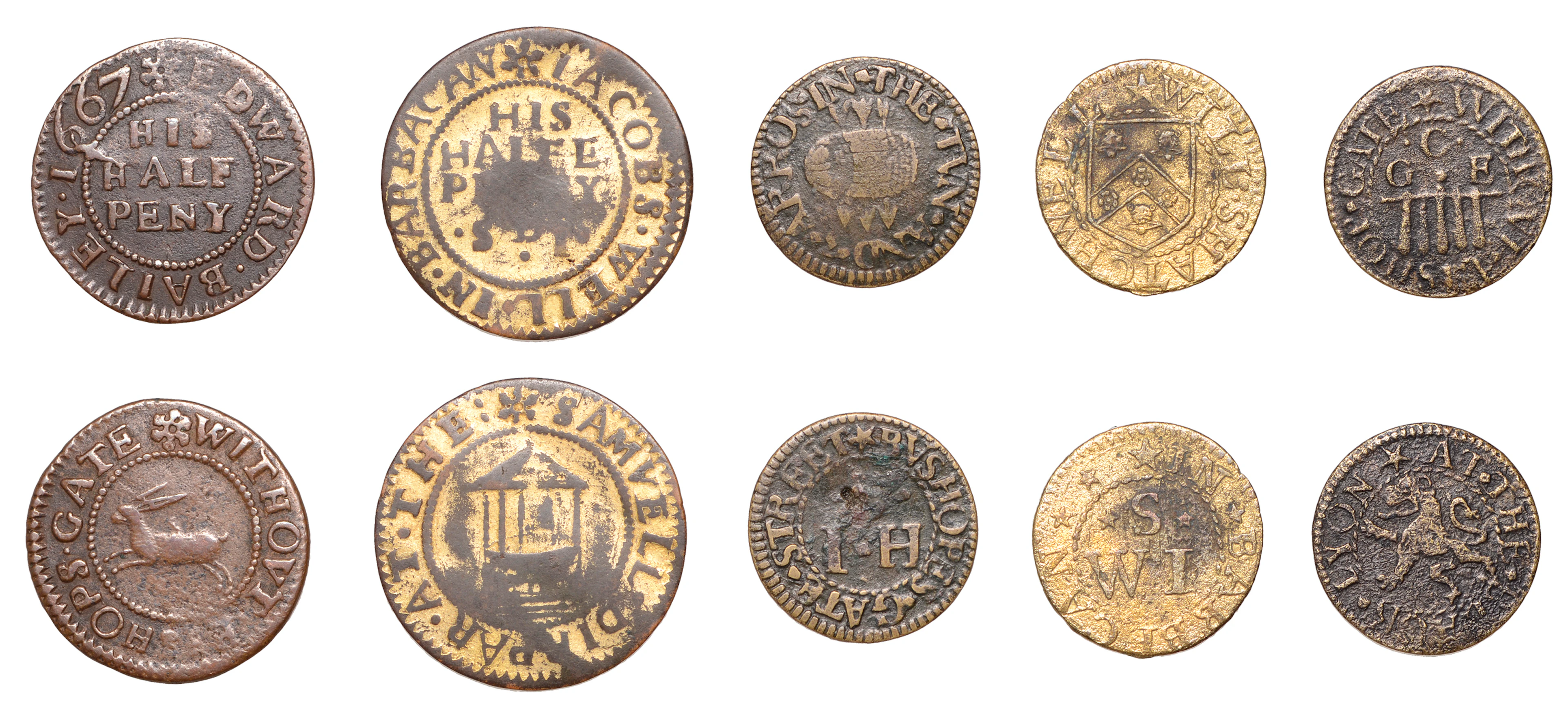 17th Century Tokens, LONDON (City), Barbican, Samuel Dippar, Halfpenny
