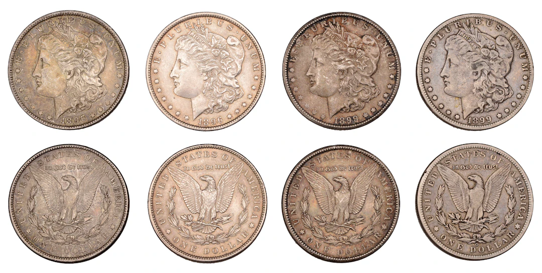 United States of America, Dollars (4), 1896 (2), 1899o (2) (KM 110)