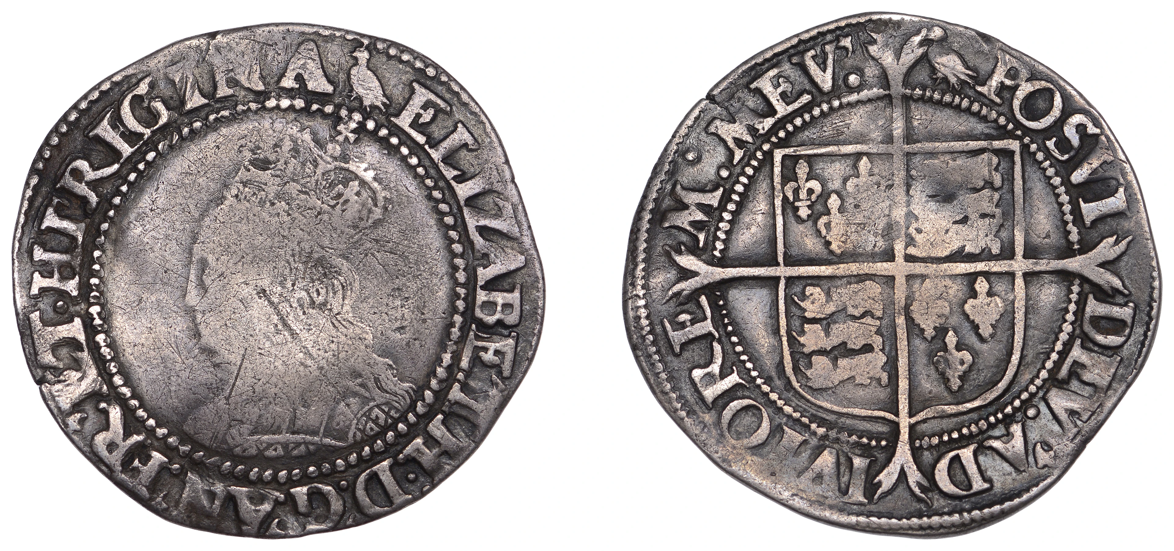 Elizabeth I (1558-1603), Second issue, Shilling, mm. martlet, bust