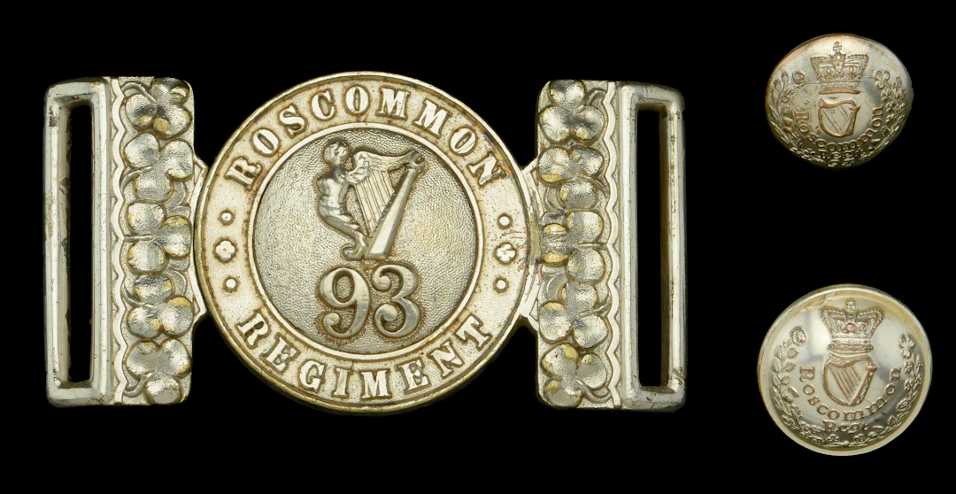 Roscommon Regiment Waist Belt Plate, with Officer’s Coatee and Tunic
